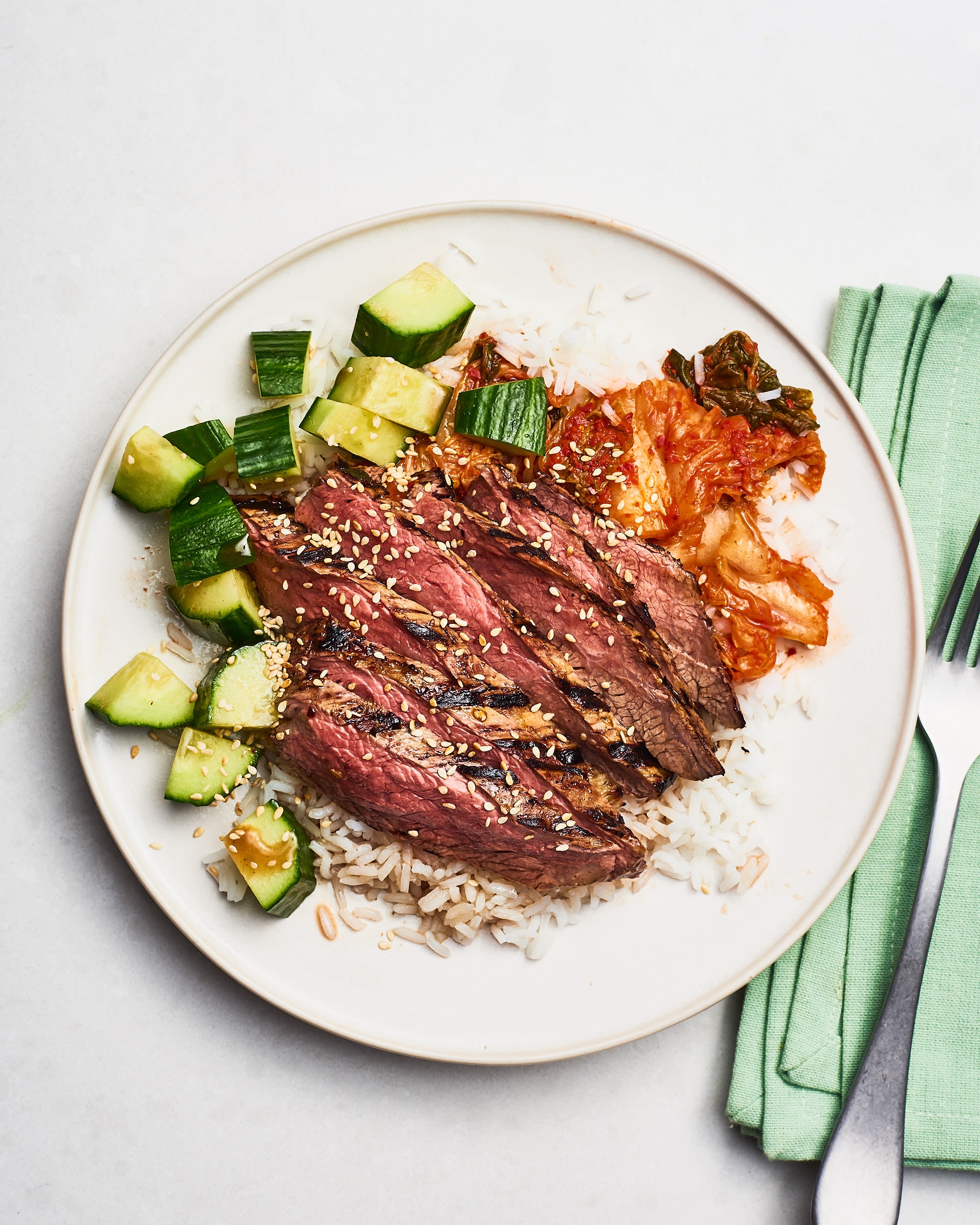 Korean Style Grilled Flank Steak - Closet Cooking