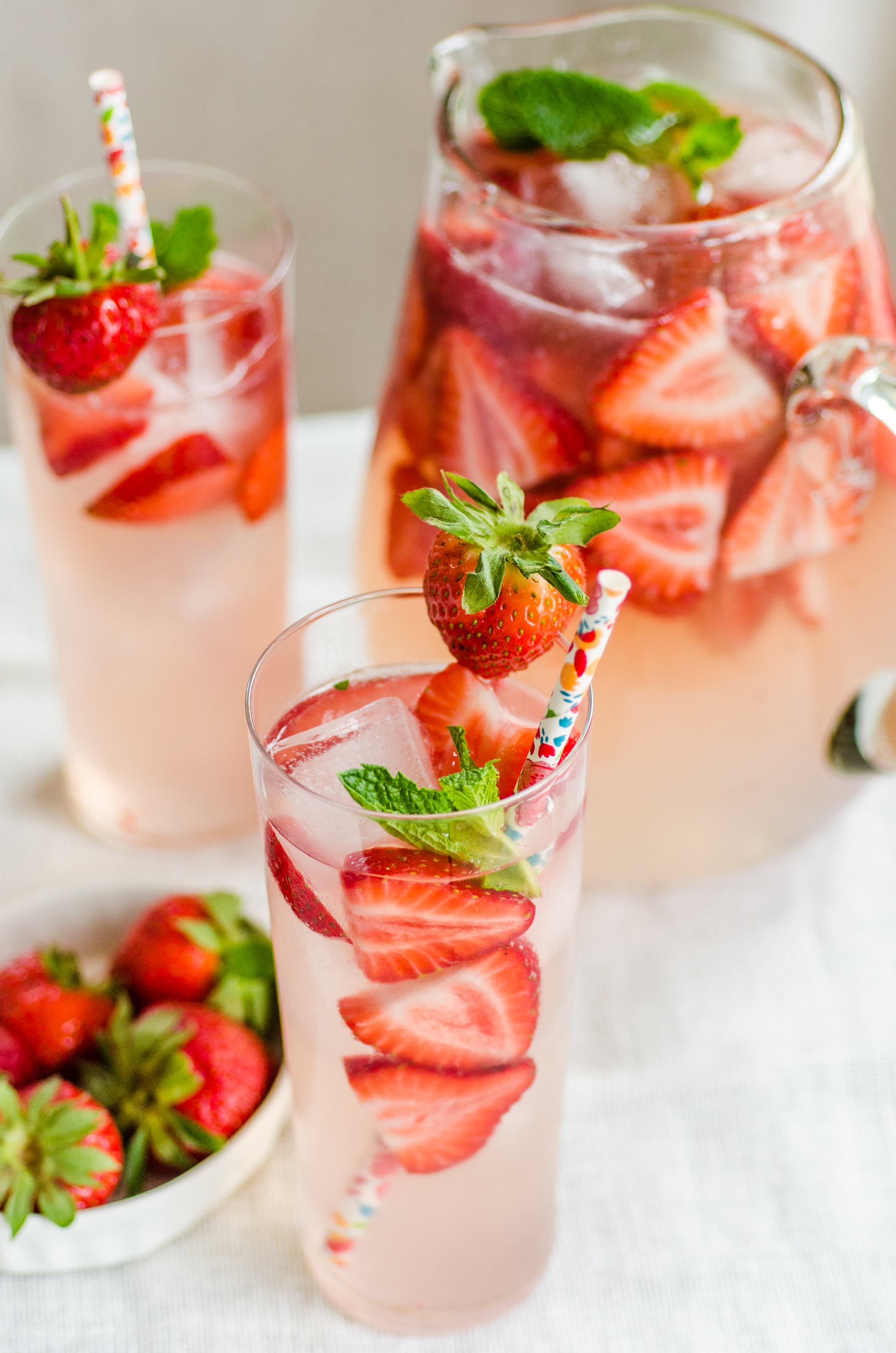Strawberry Limeade Rum Punch, Pitcher Cocktail
