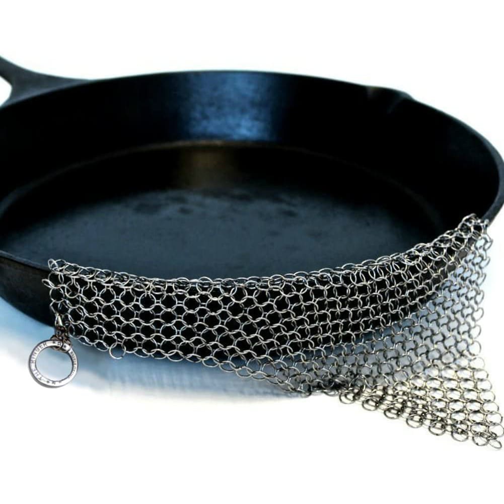 10.25-Inch Cast Iron Skillet Set (Pre-Seasoned), Including Large & Assist  Silicone Hot Handle Holders, Glass Lid, Cast Iron Cleaner Chainmail Scrubber,  Scraper