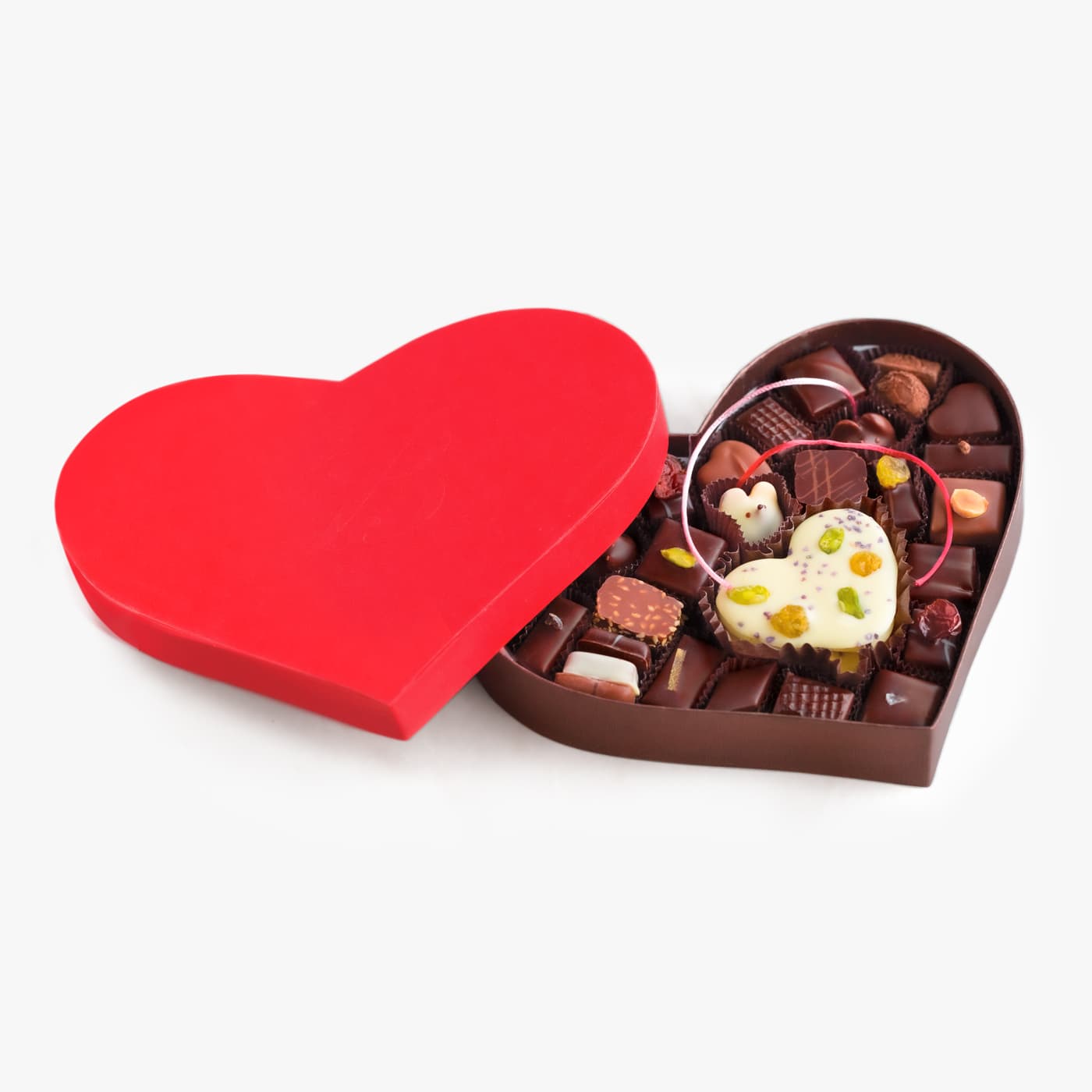 Valentine's Assorted Chocolate Heart Gift Box, 14pc.