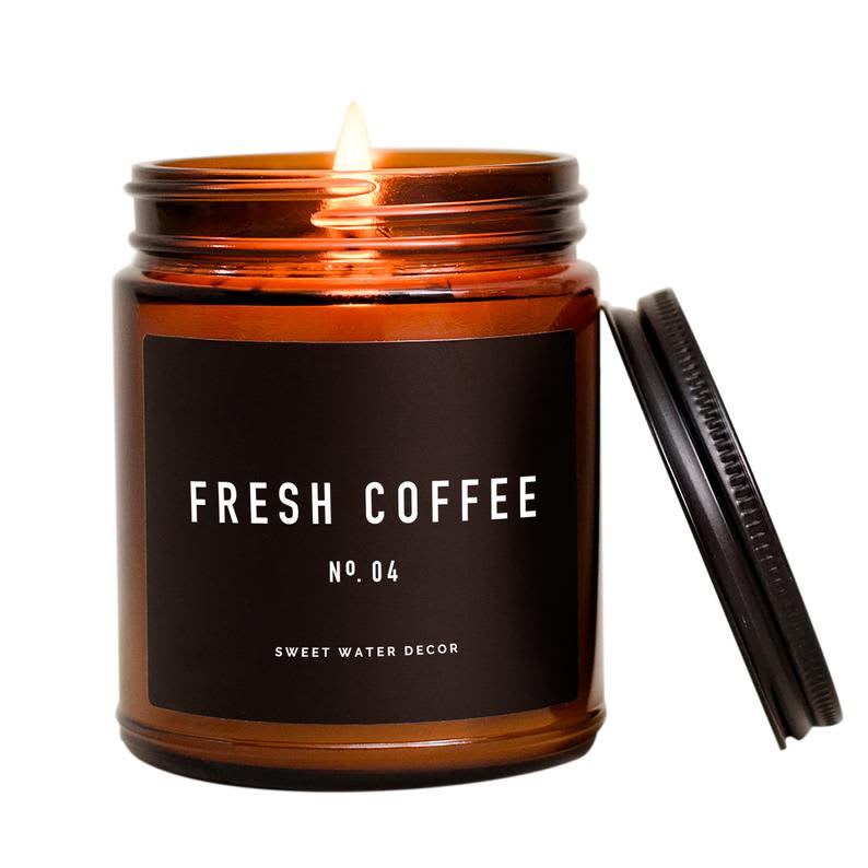 Campfire 6.5oz Vegan Soy Wax Candle Wooden Wick or Cotton Wick. in brown NONTOXIC Fragrance