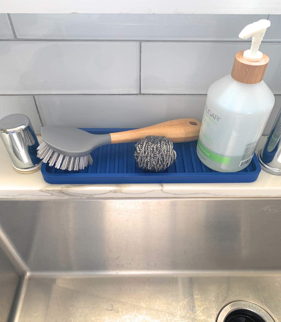 Magnetic Soap Dispensing Dish Brush & In-Sink Holder