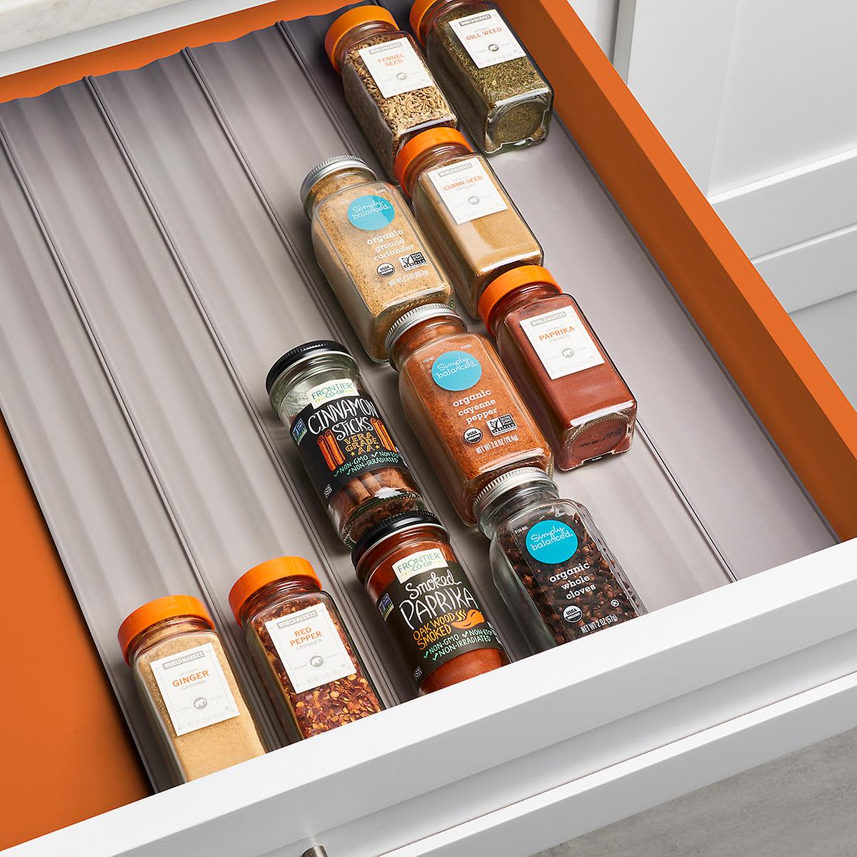 Drawer Spice Organizer 6 Pack Liners Rack Tools Spice Cabinet Kitchen Bottle New 