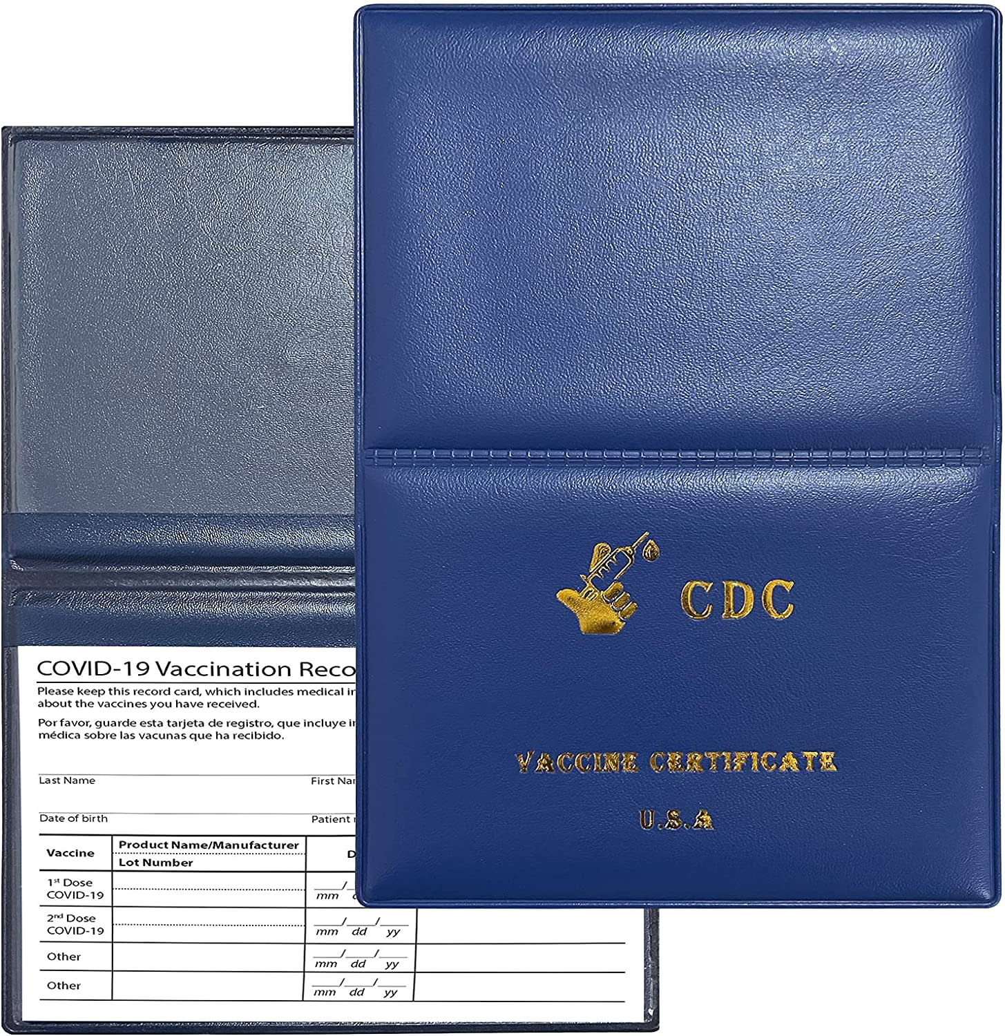 Covid Vaccine Card Holder Pack of 3 4 x 3 Inches Faux Leather Vaccine Card Protector Waterproof
