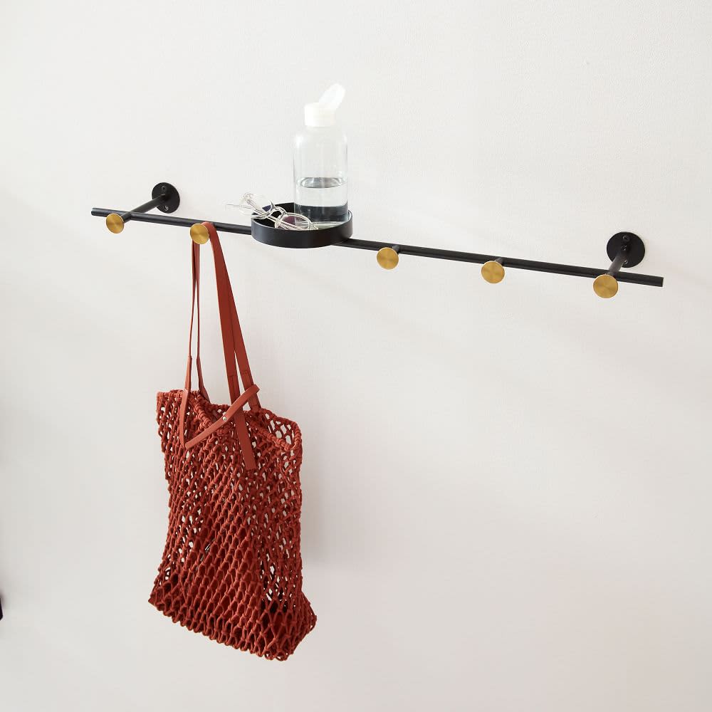 Kamal Entryway Multi-Hook Wall Shelf