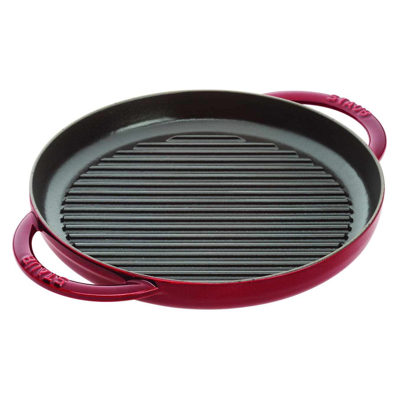 Staub Cast Iron 4-qt Shallow Wide Oval Cocotte with Glass Lid - Grenadine