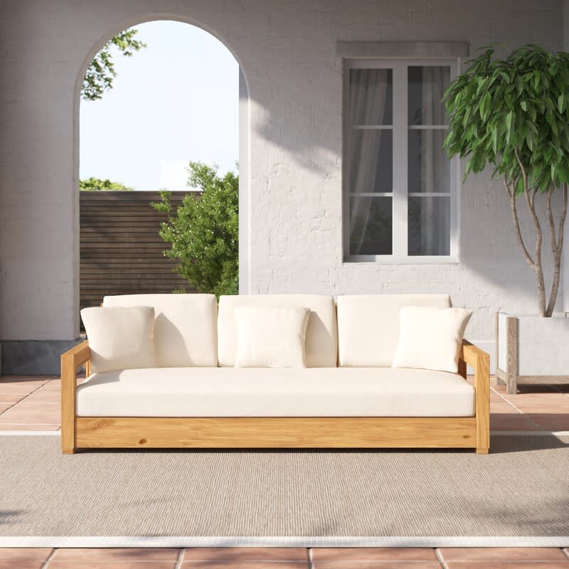 Montford teak patio chair with deals cushions