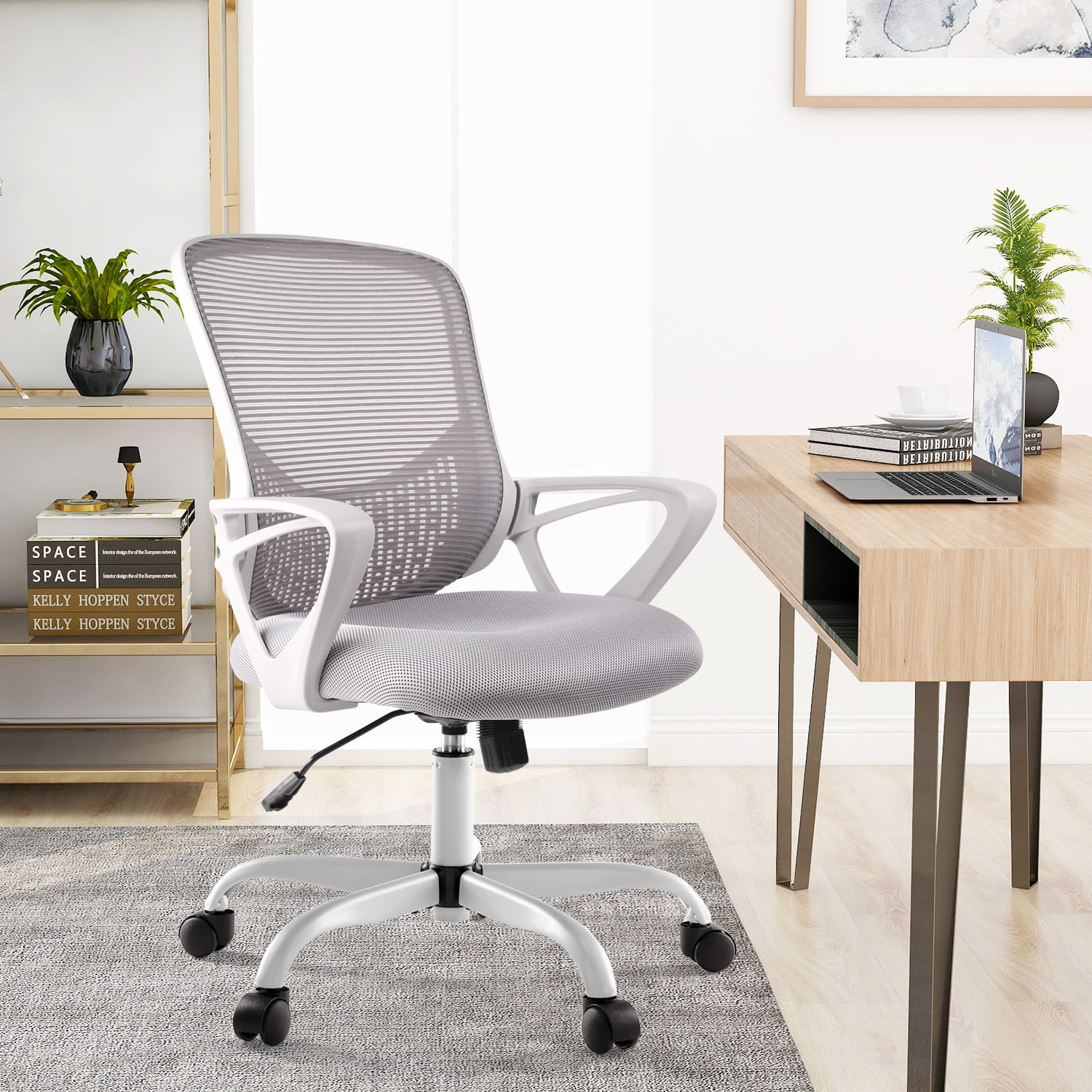 Details about   Office Desk Chair Student Seat Modern Task Adjustable Height Swivel Dorm Ideal 