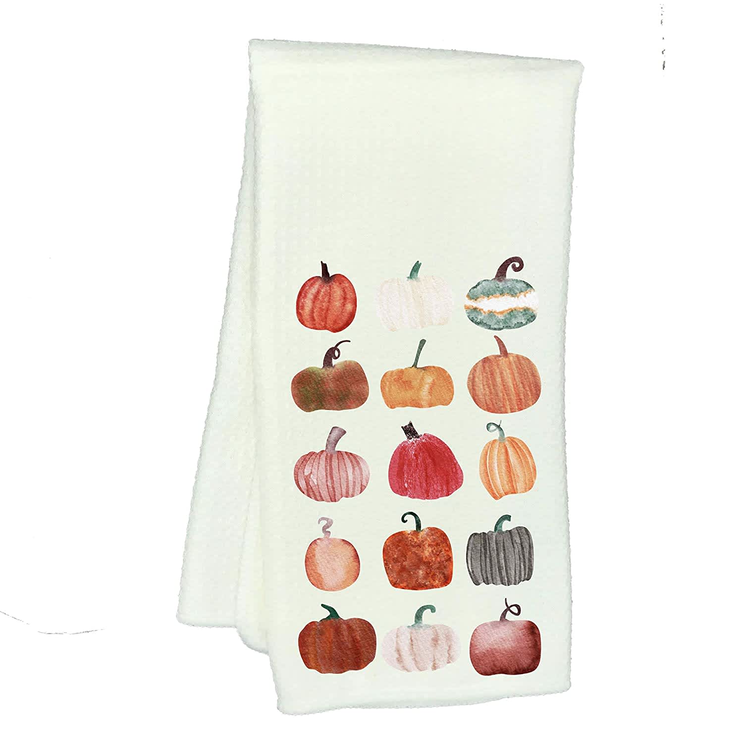 Autumn Watercolor Personalized Waffle Weave Kitchen Towel