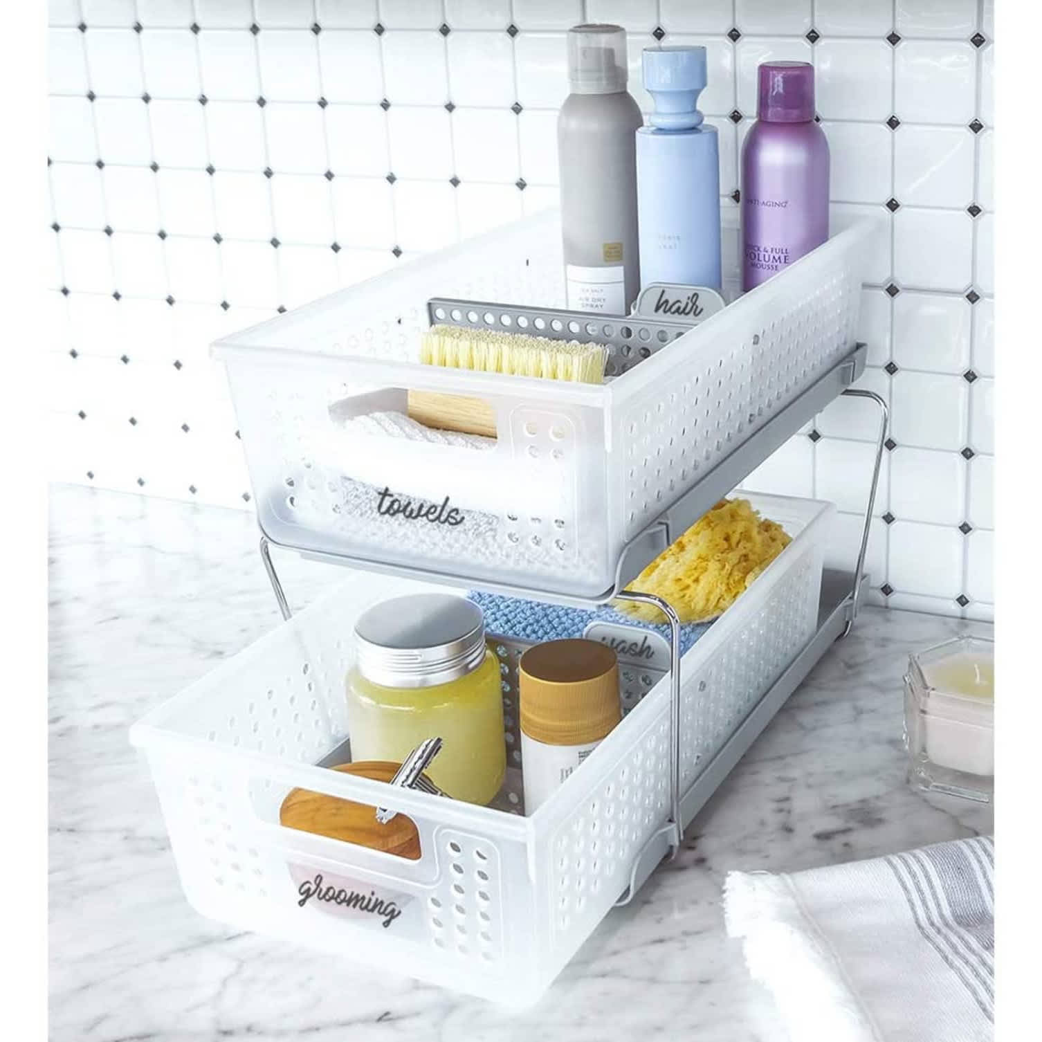 Madesmart 2-Tier Plastic … curated on LTK in 2023  Apartment bathroom  organization, Small bathroom organization, Bathroom sink decor
