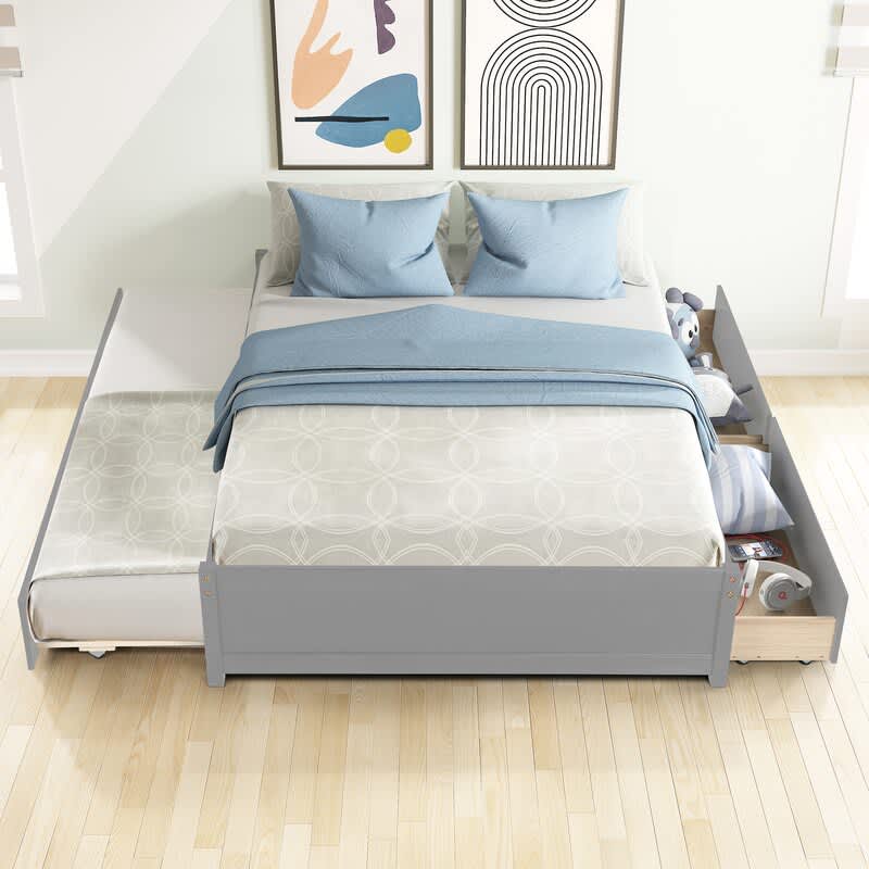 Brij Upholstered Low Profile Storage Platform Bed Red Barrel Studio Color: Light Gray, Mattress Size: Queen