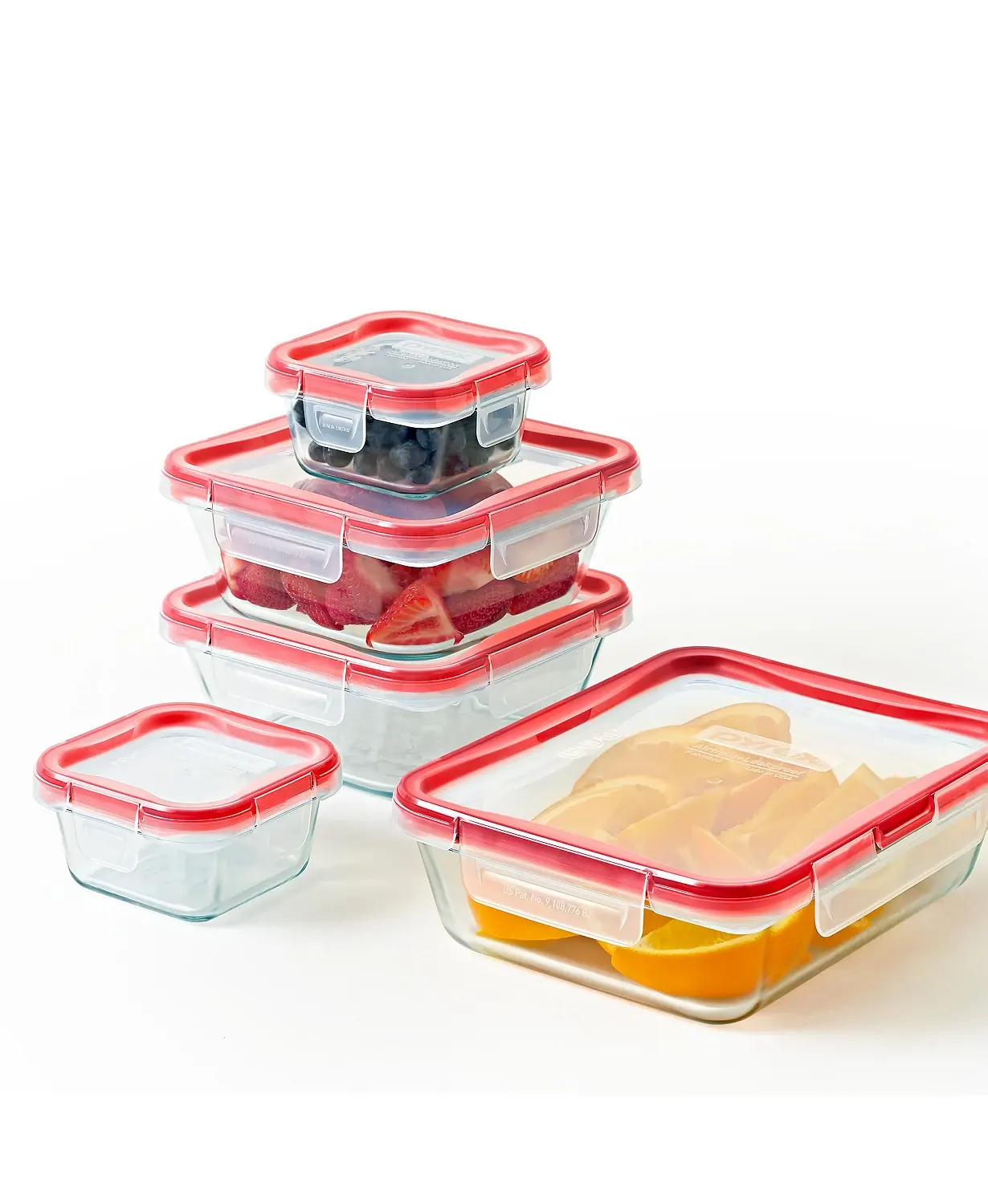 Pyrex Freshlock 14-Piece Mixed Size Glass Food Storage Meal Prep Container  Set, Airtight & Leakproof