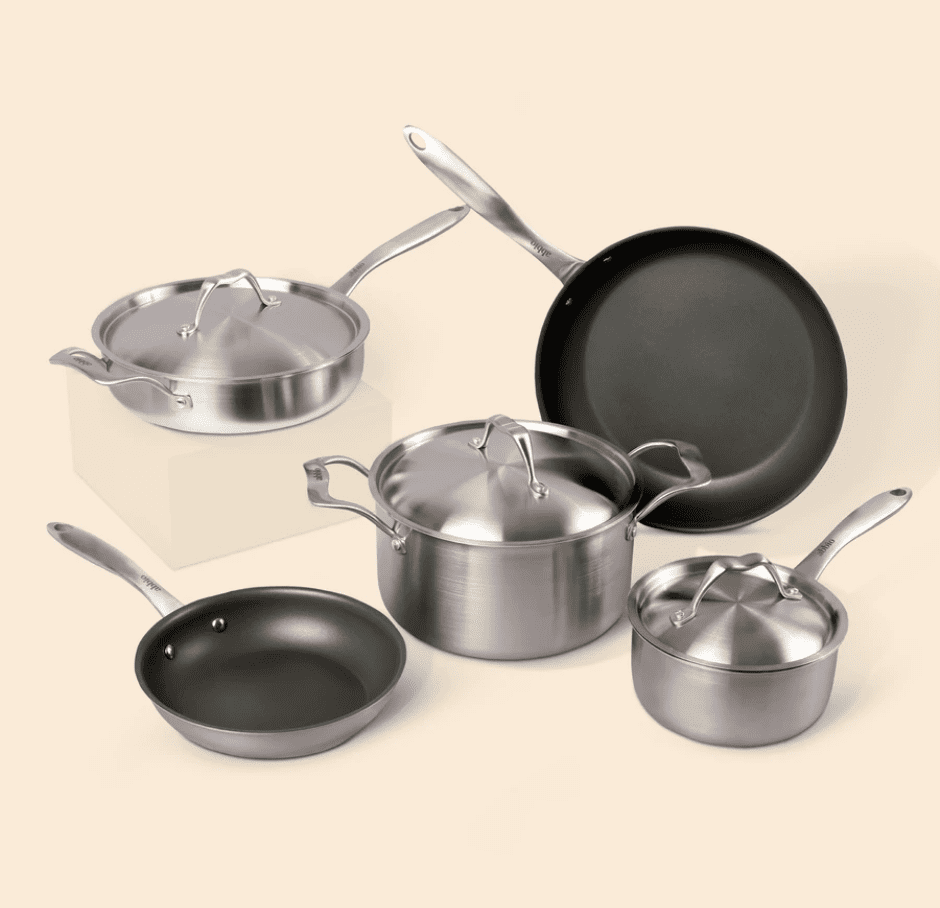 Sardel Stainless Steel Fry Pan Duo