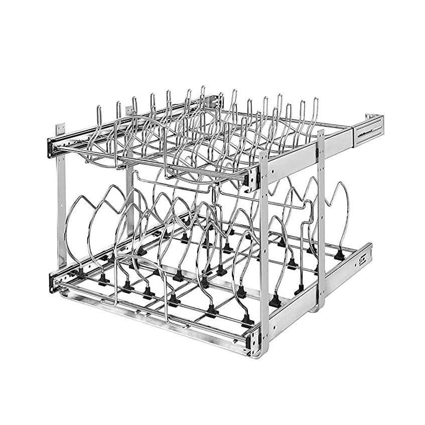 14 Inch Deep Closet or Kitchen Cabinet Heavy-Gauge Wire Baskets w/  Full-Extension Slides by Rev-A-Shelf