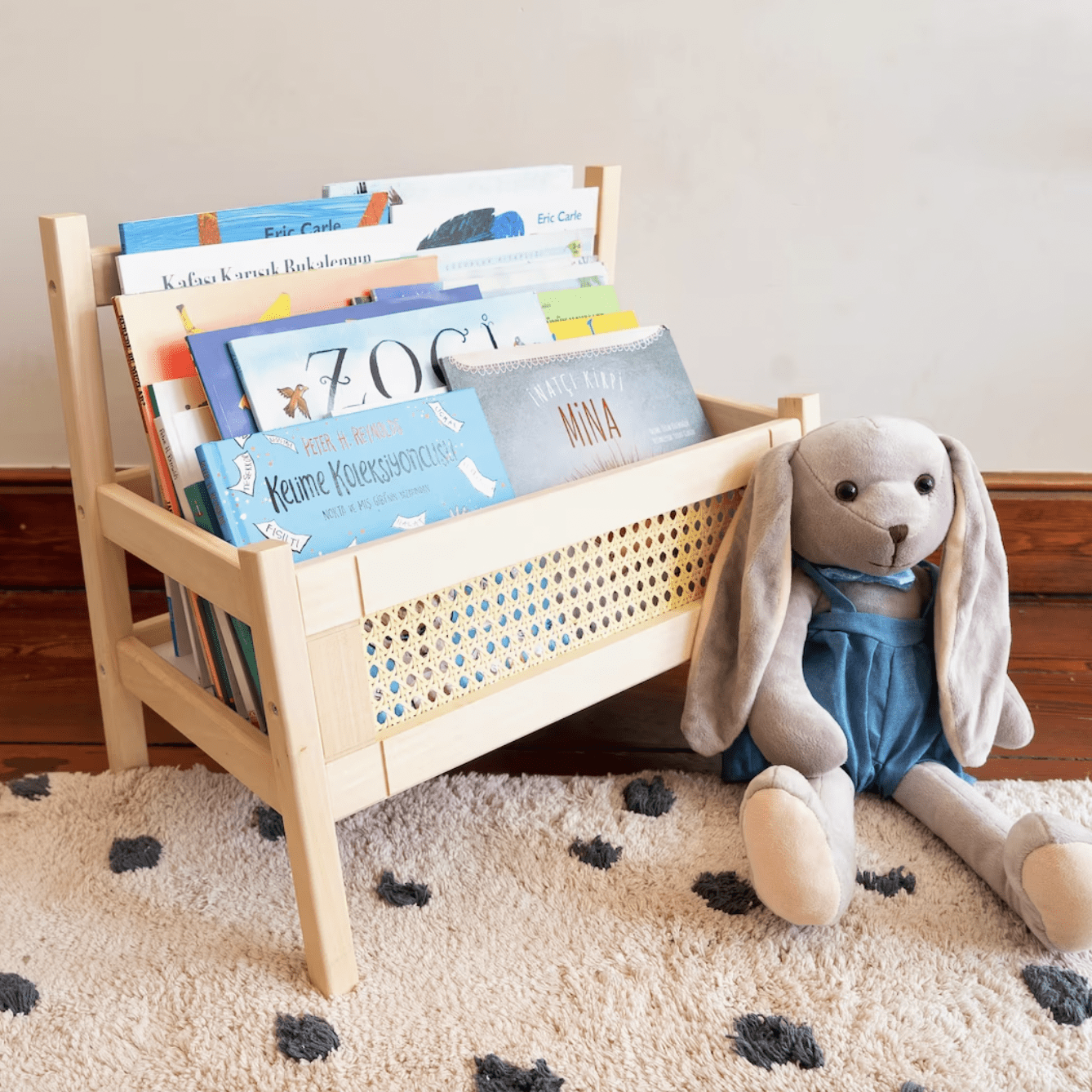 Book Caddy with Shelf, Bookshelf with Storage