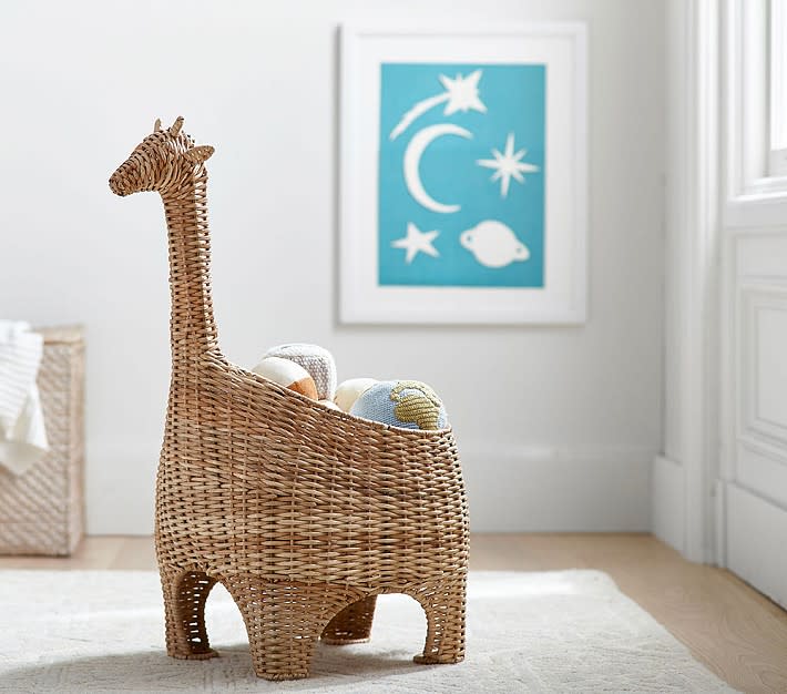 thumbnail image 2 of Clastyle Woodland Animals Bear Fox Raccoon Tree Baby Gift Storage Basket Deer Owl Collapsible Rectangular Shelf Toy Book Clothes Towel Bin Nursery Sh 2 of 14