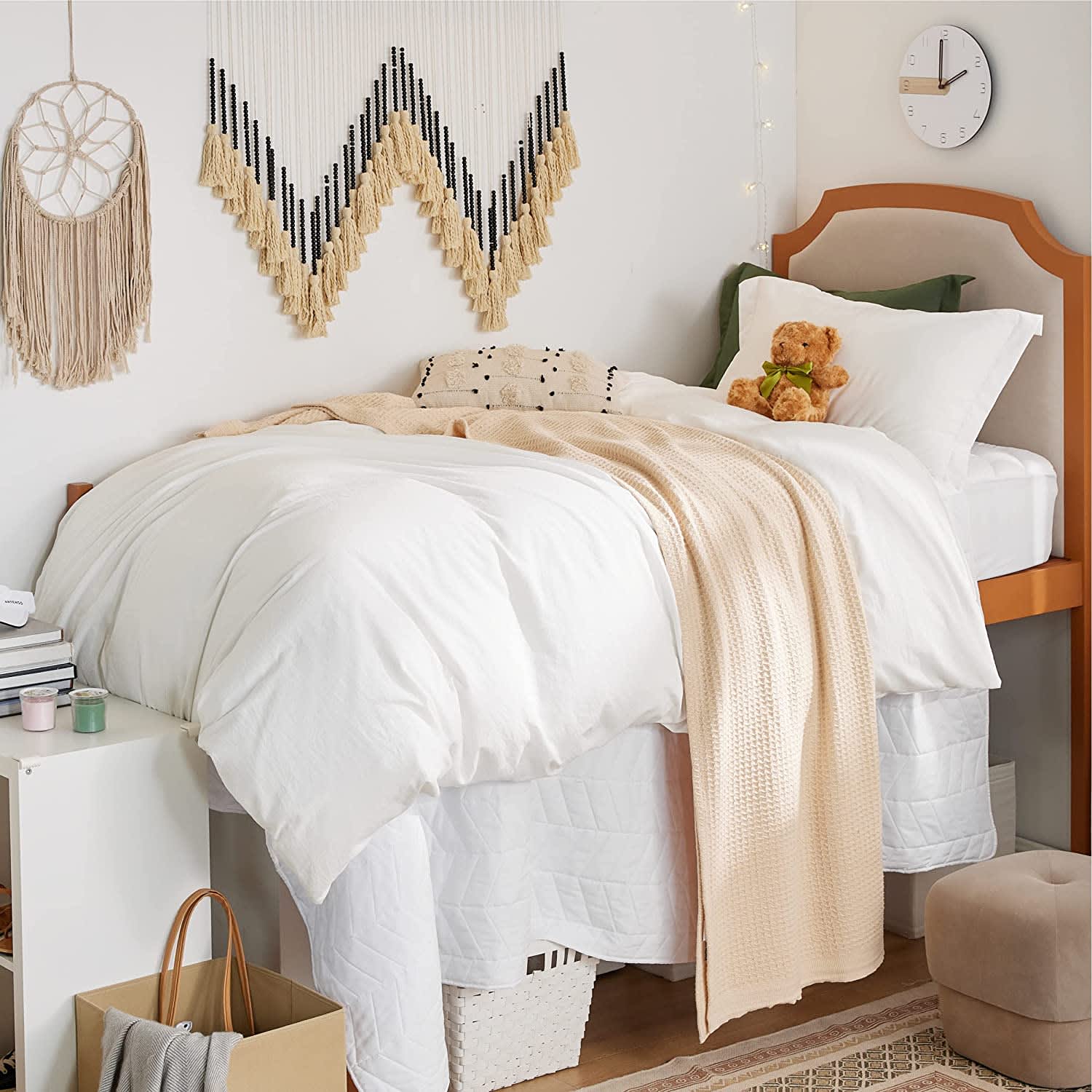 Basic College Bedding Ideas XL Twin Comforter Set Shabby Chic Dorm Decor  Textured Bedding