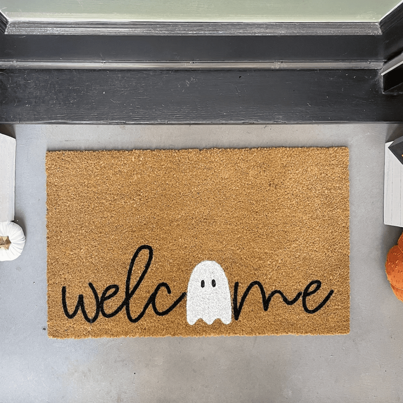 Ghost Door Mat for Halloween, Halloween Door Decor
