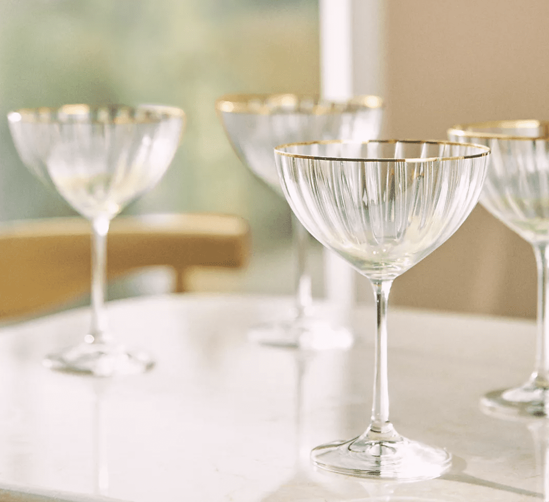 Waterfall Wine Glasses, Set of 4 By Anthropologie in Assorted Size