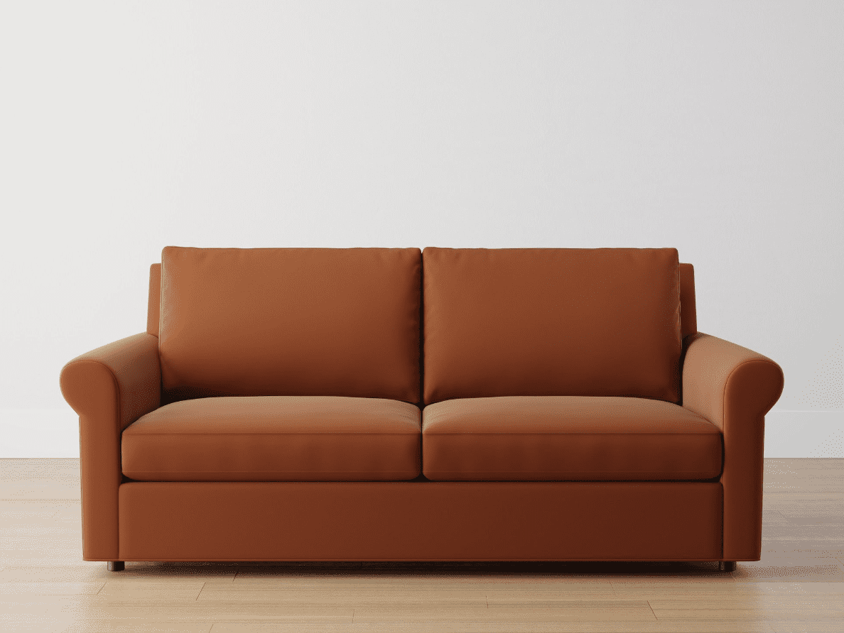 English Roll Arm Sofa + New Throw Pillows - So Much Better With Age