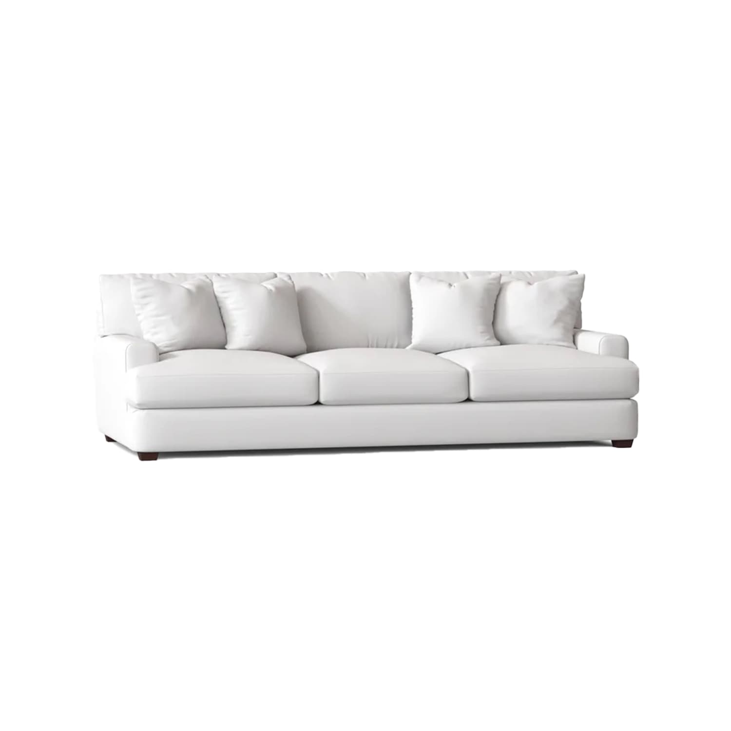 White Leather Plush Sofa (decorative pillows not included