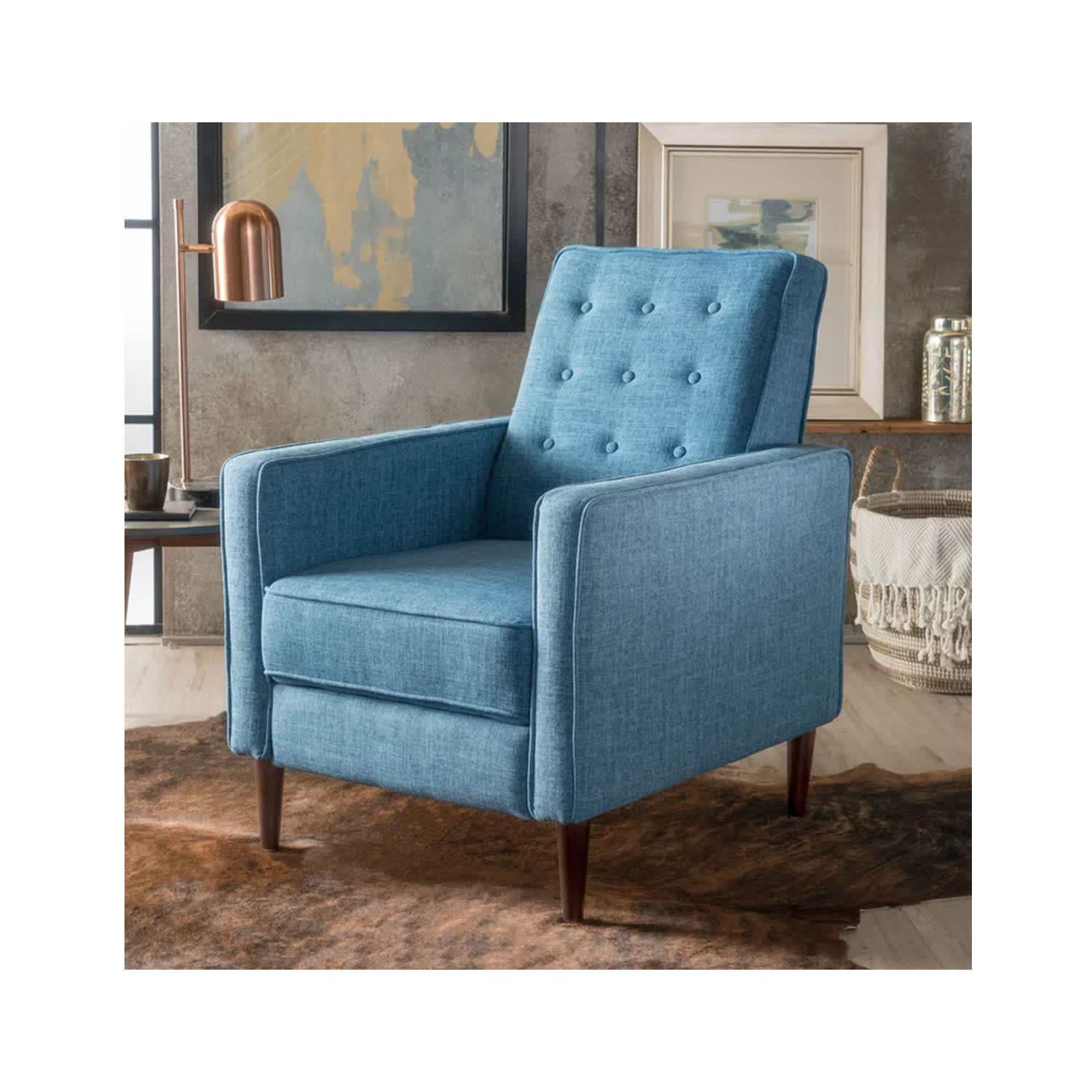 Small blue best sale chair for bedroom