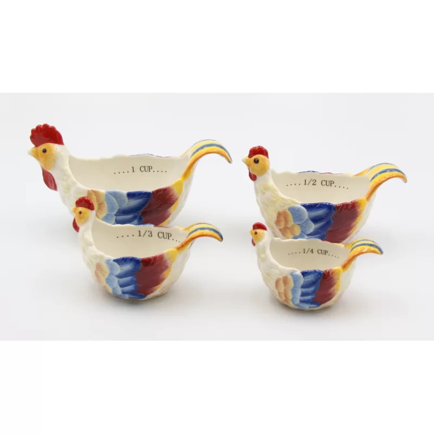 Set Of 2 Vintage ceramic Rooster pitcher Flower Pitcher Made in Italy Cute  Defor