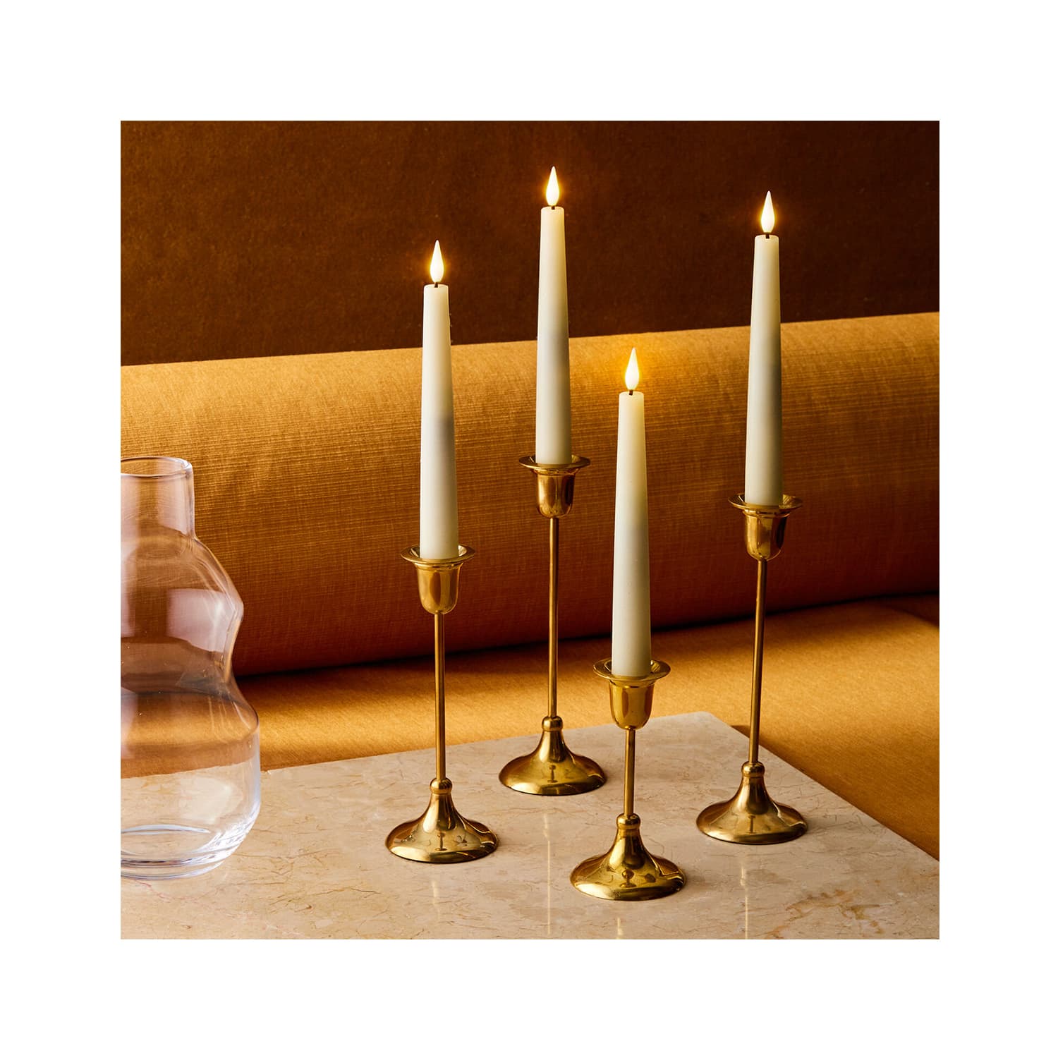 Infinity Wick Ivory 11 Taper Candles, Set of 4