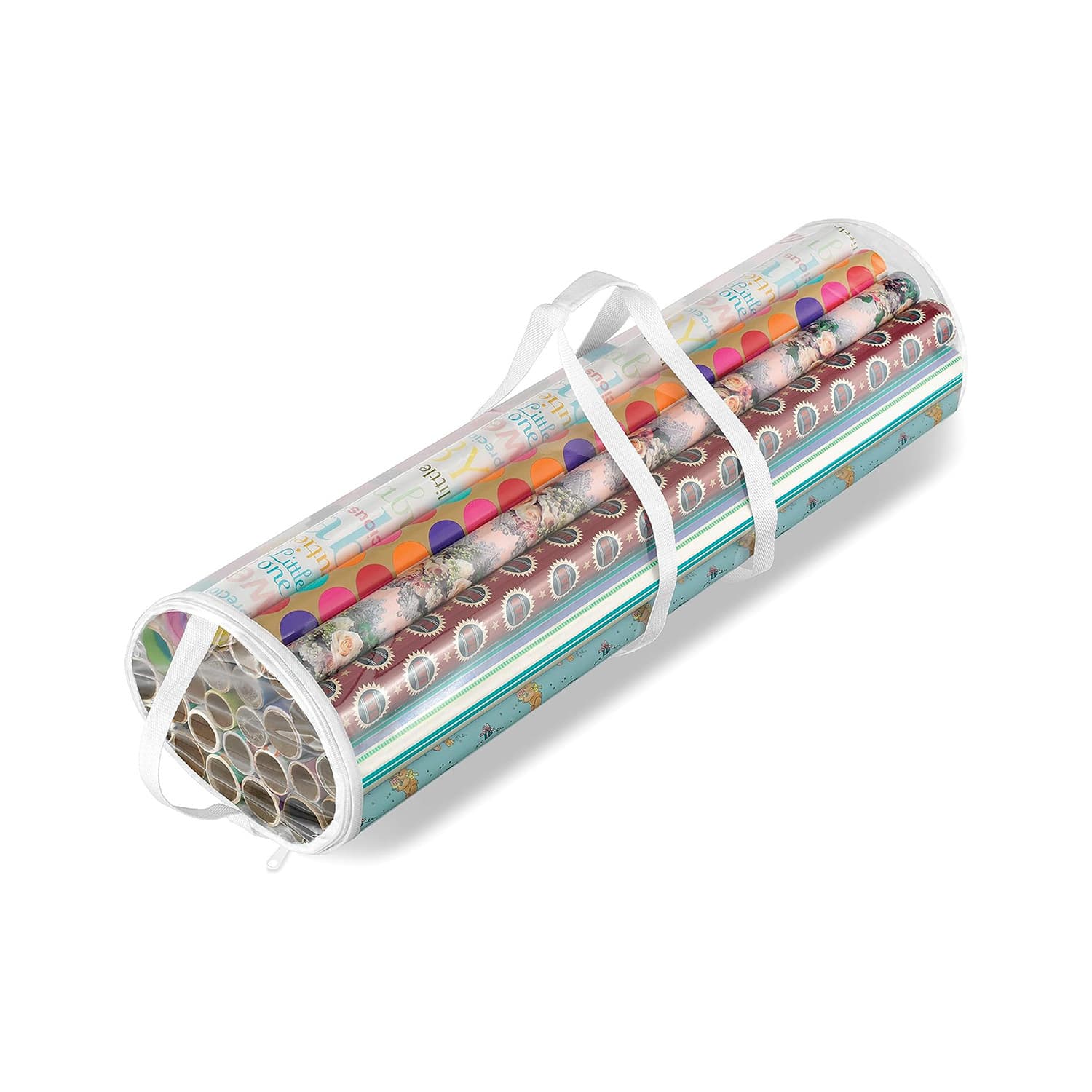 Christmas Wrapping Paper Storage Bag, Cylinder Gift Wrap Storage Bag  Holiday