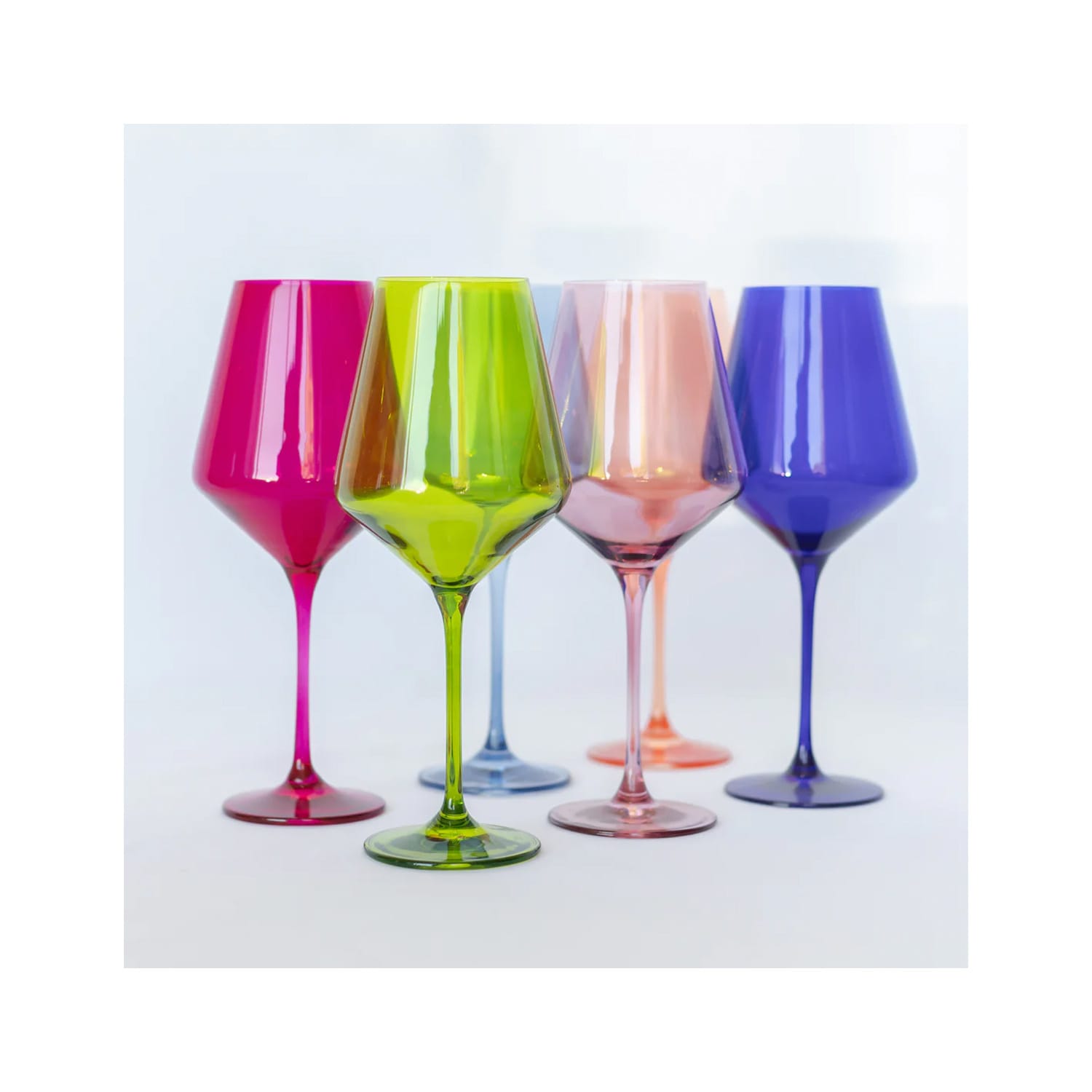 Estelle Colored Glass Champagne Coupe 2-Piece Stem Glass Set