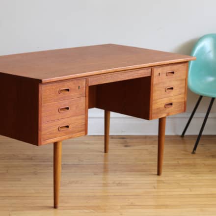 Mid Century Danish Modern Roll Top Secretary Desk Apartment