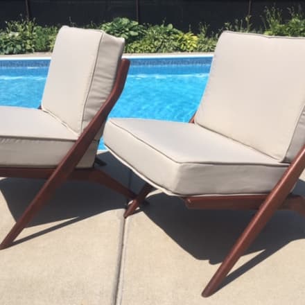 Pair Restored Vintage Mcm Lounge Chairs Apartment