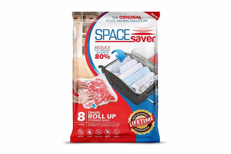 Spacesaver 8 x Premium Travel Roll Up Compression Storage Bags for