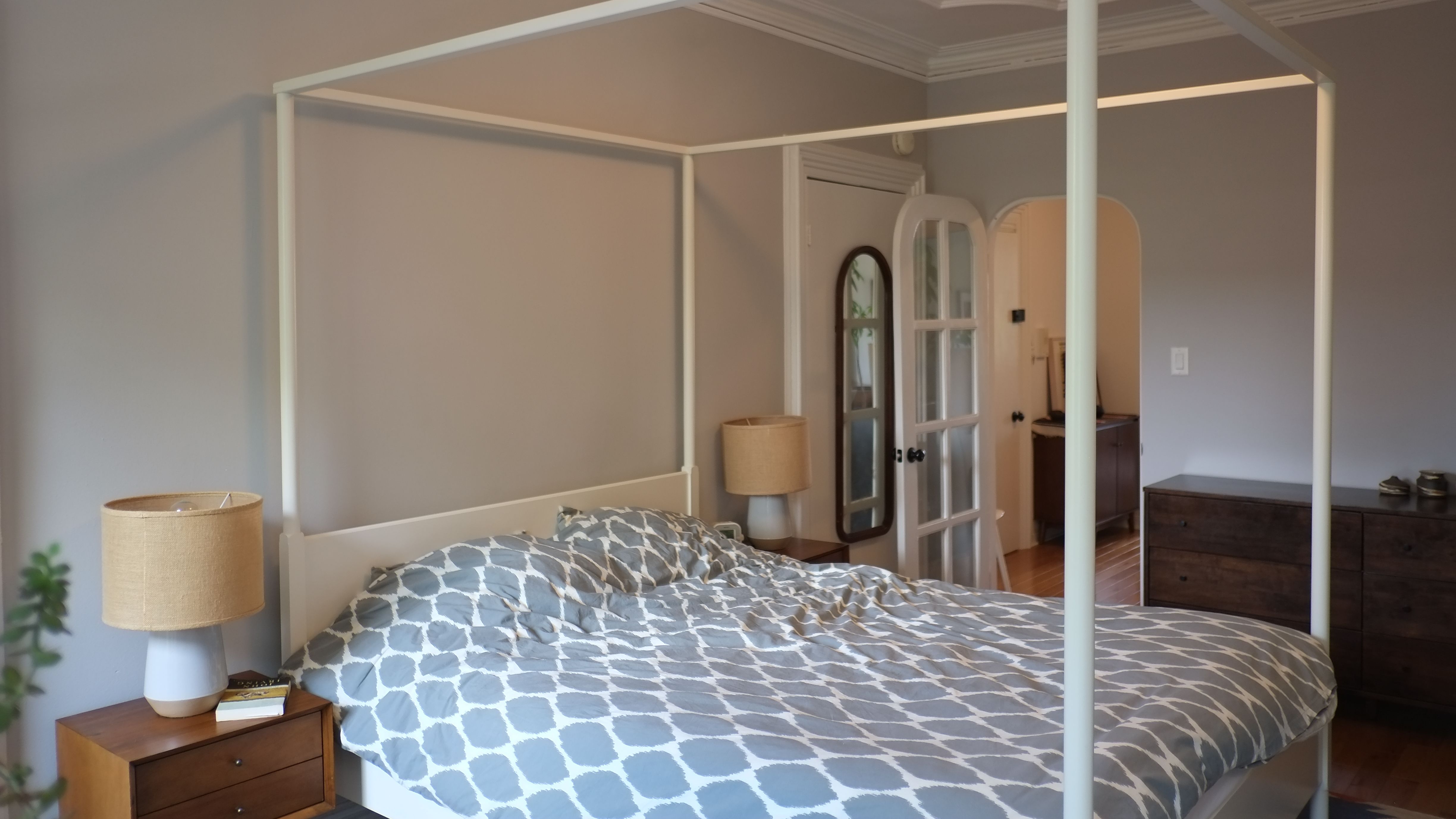 Ikea Edland Four Poster Queen Bed Frame White Apartment Therapy S Bazaar