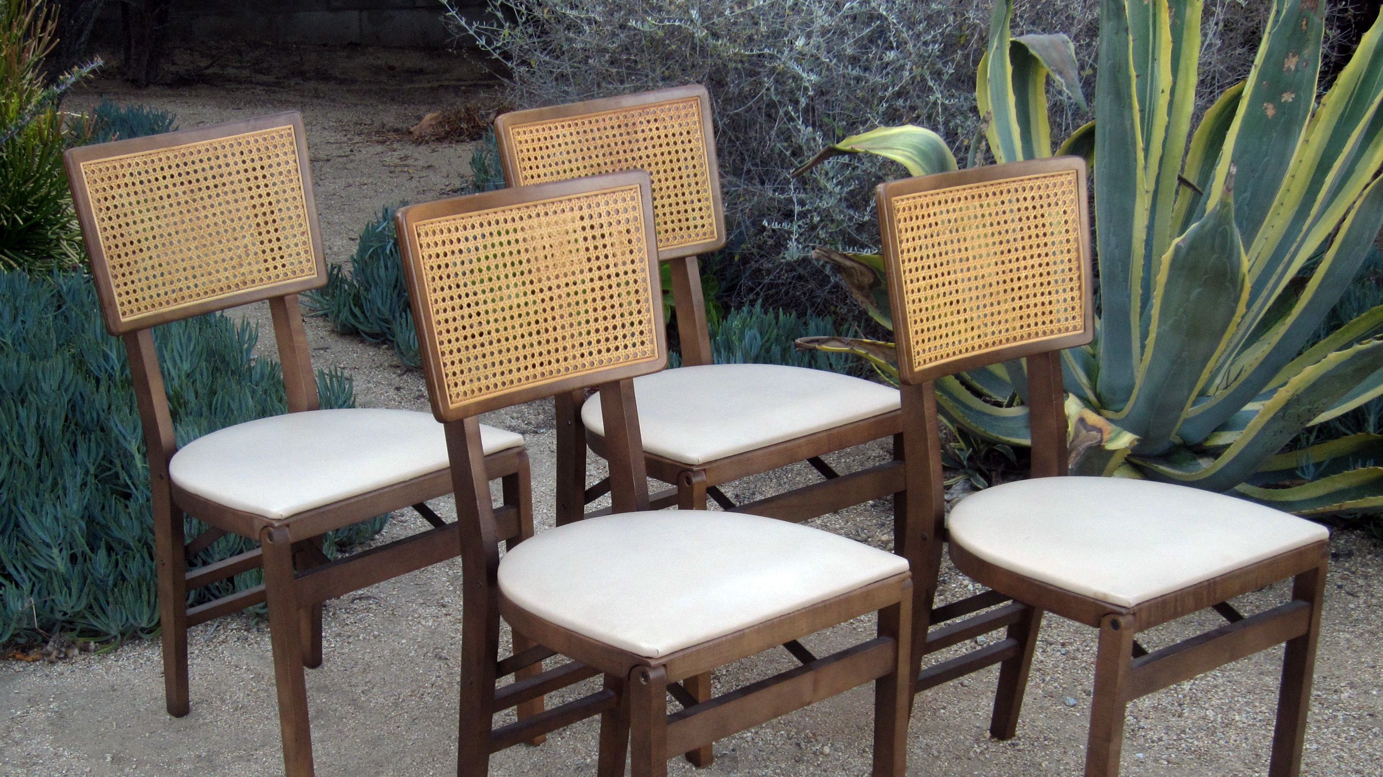 Vintage Stakmore Cane Back Folding Chairs Apartment Therapy S Bazaar