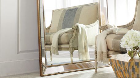 Aldina Golden Beaded Floor Mirror Apartment Therapy S Bazaar