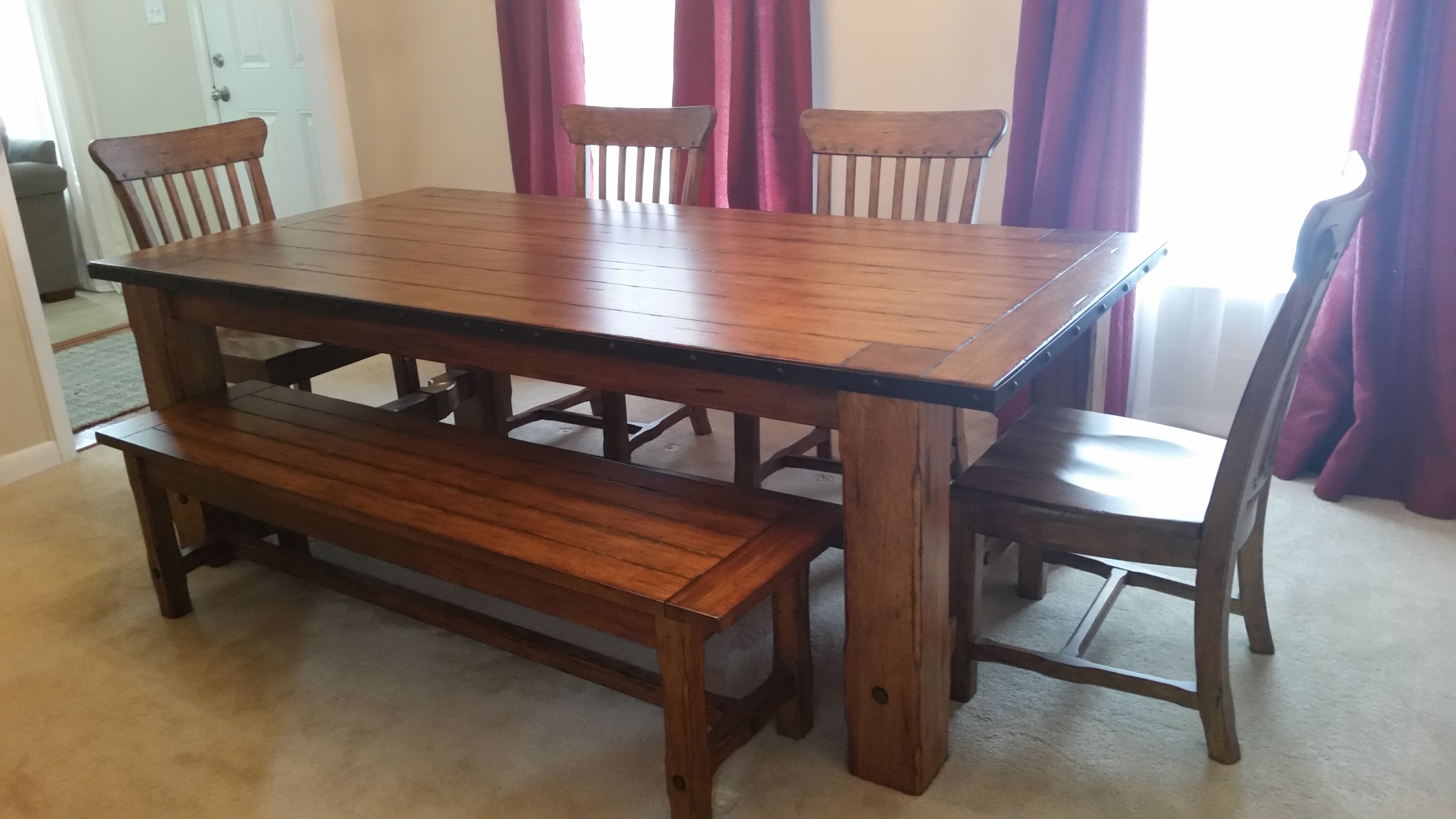 Dining Table Four Chairs And Bench Apartment Therapy S Bazaar