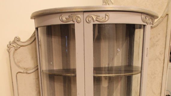 Refinished Vintage French Provincial Curio Cabinet Apartment