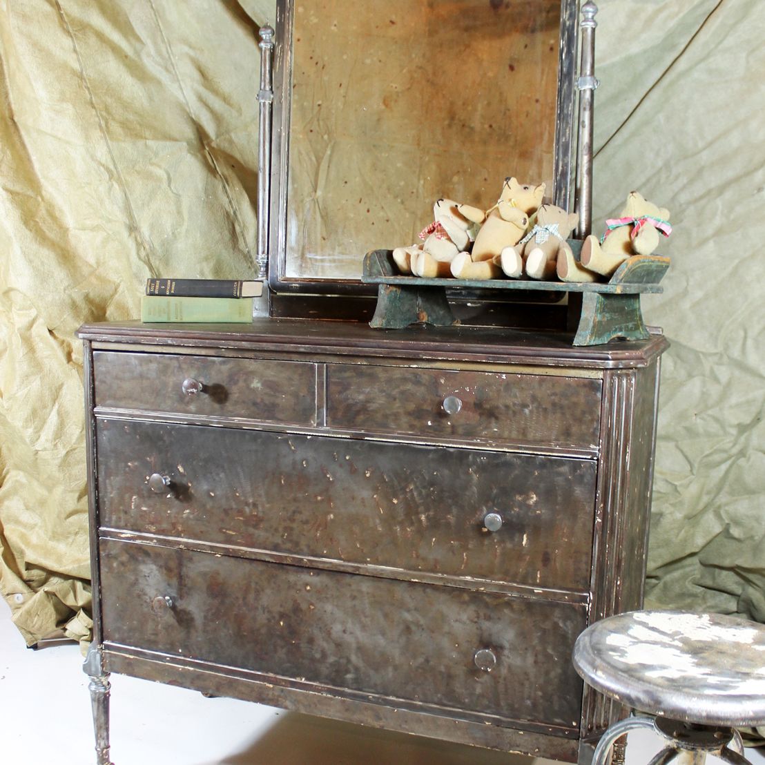 Vintage Industrial 1920 S Doehler Steel Dresser Apartment