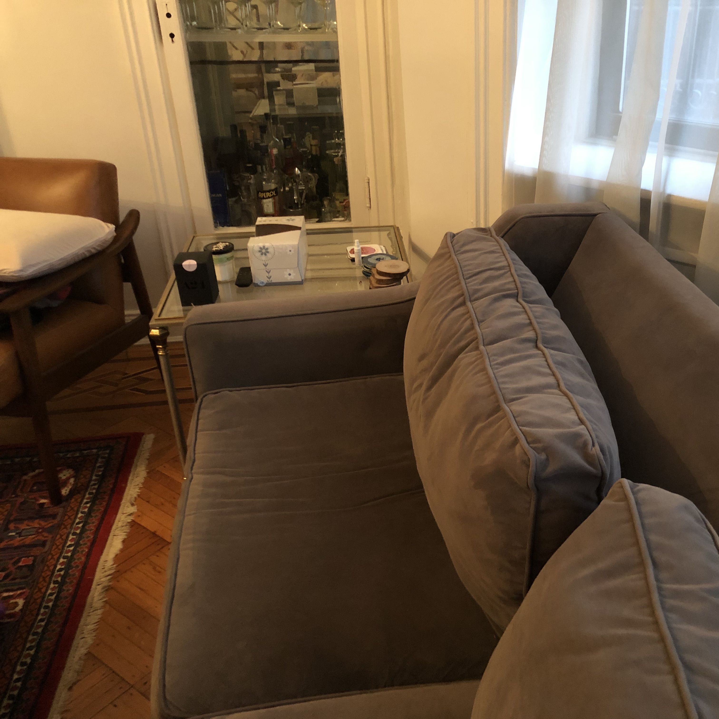 West Elm Paidge Sofa Gray Velvet 72 5 Apartment Therapy S Bazaar