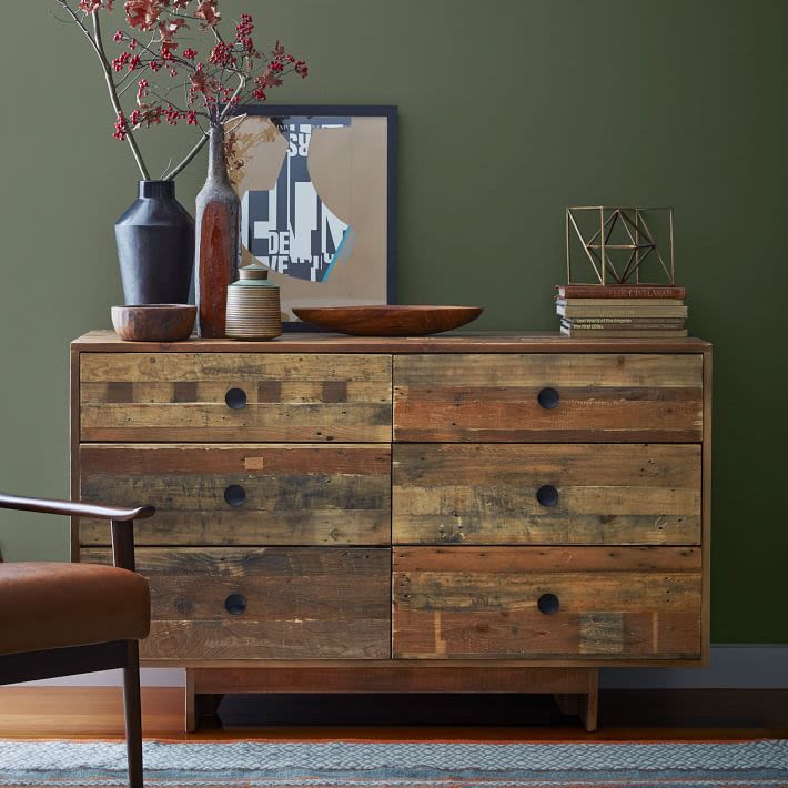 West Elm Emmerson Reclaimed Wood 6 Drawer Dresser Apartment