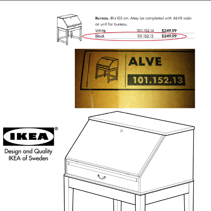 New Still In Box Black Ikea Alve Secretary Desk Apartment Therapy S Bazaar