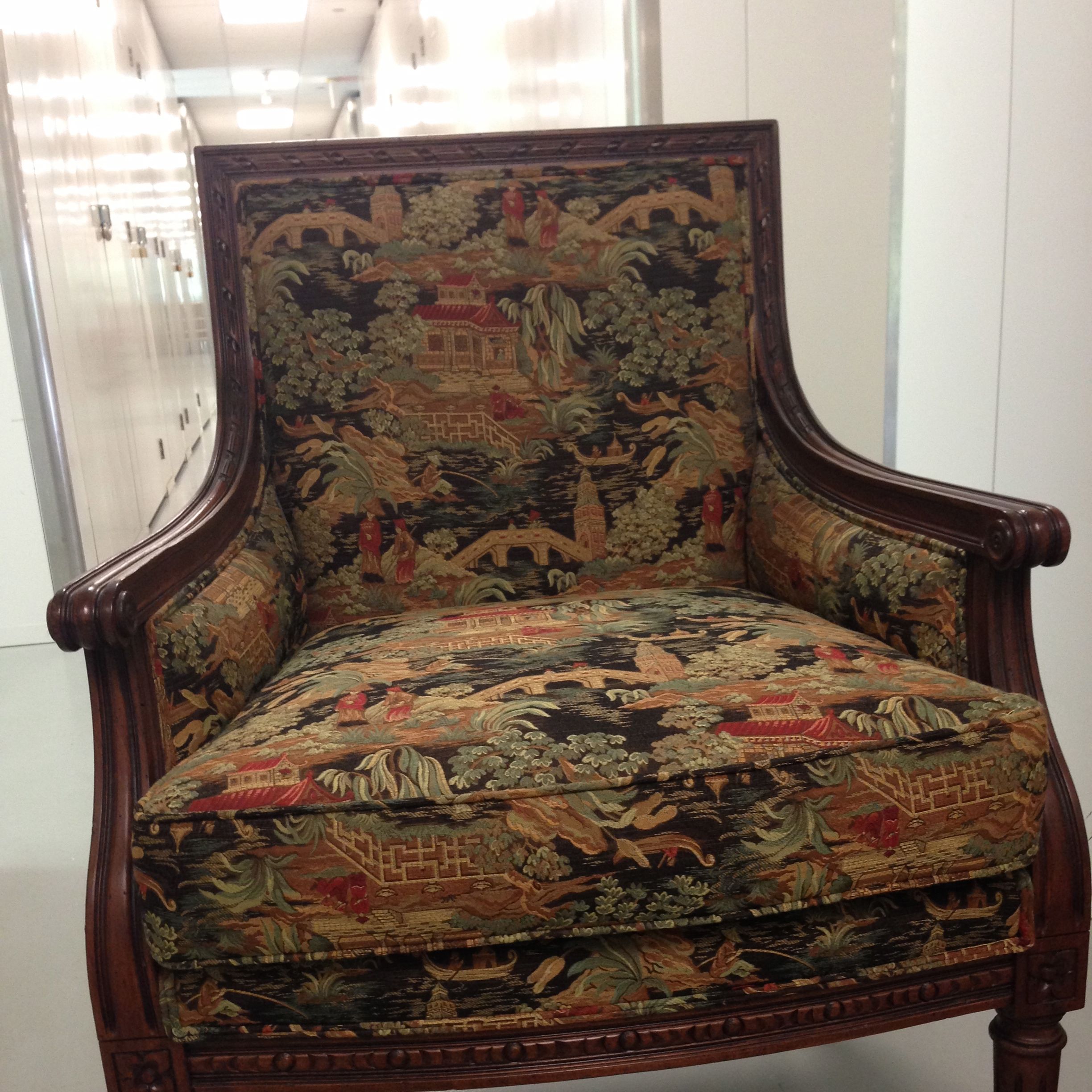 Ethan Allen Giselle Chair Asian Inspired Fabric Apartment