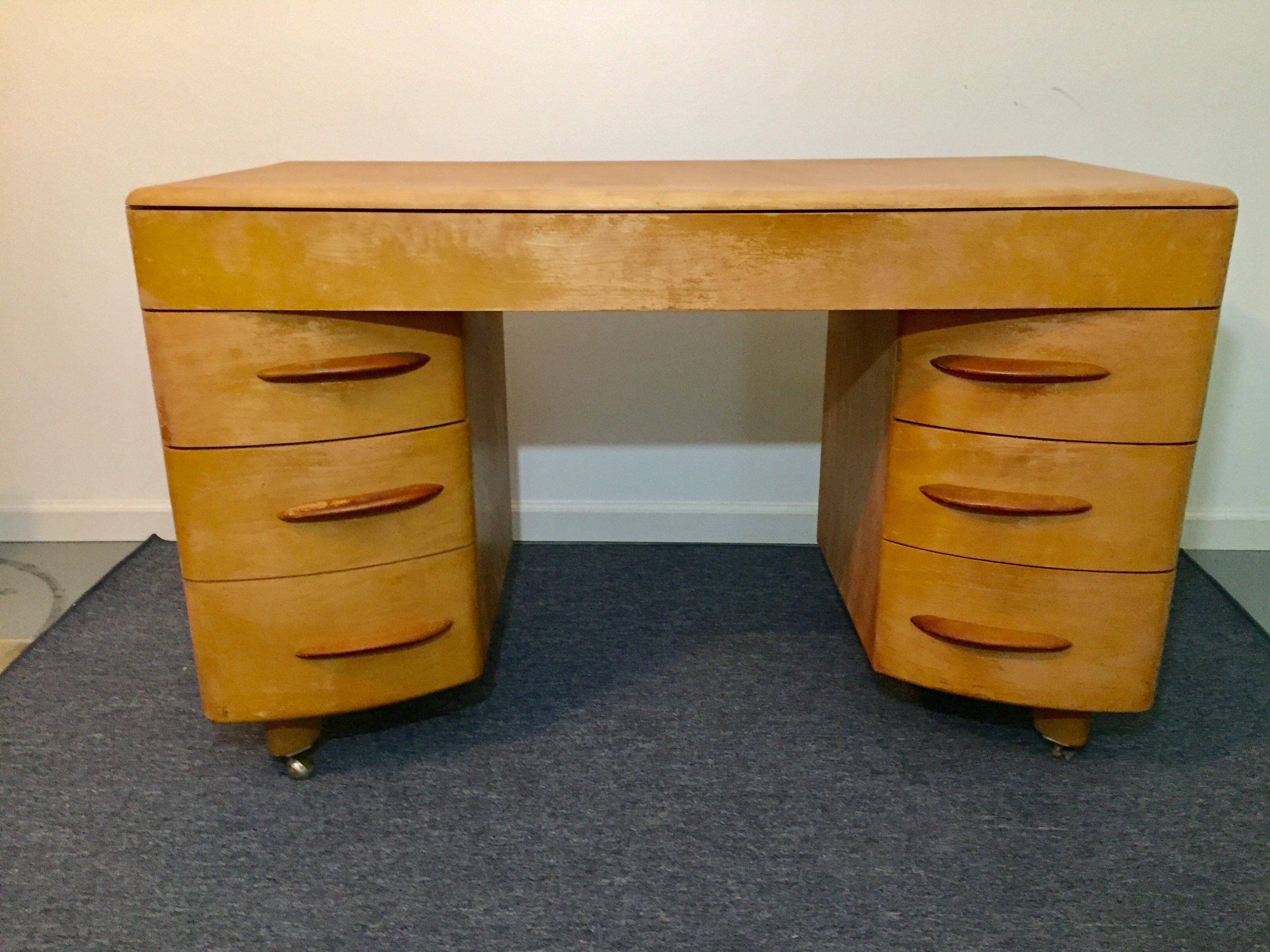 Heywood Wakefield Blonde Mid Century Desk Apartment Therapy S