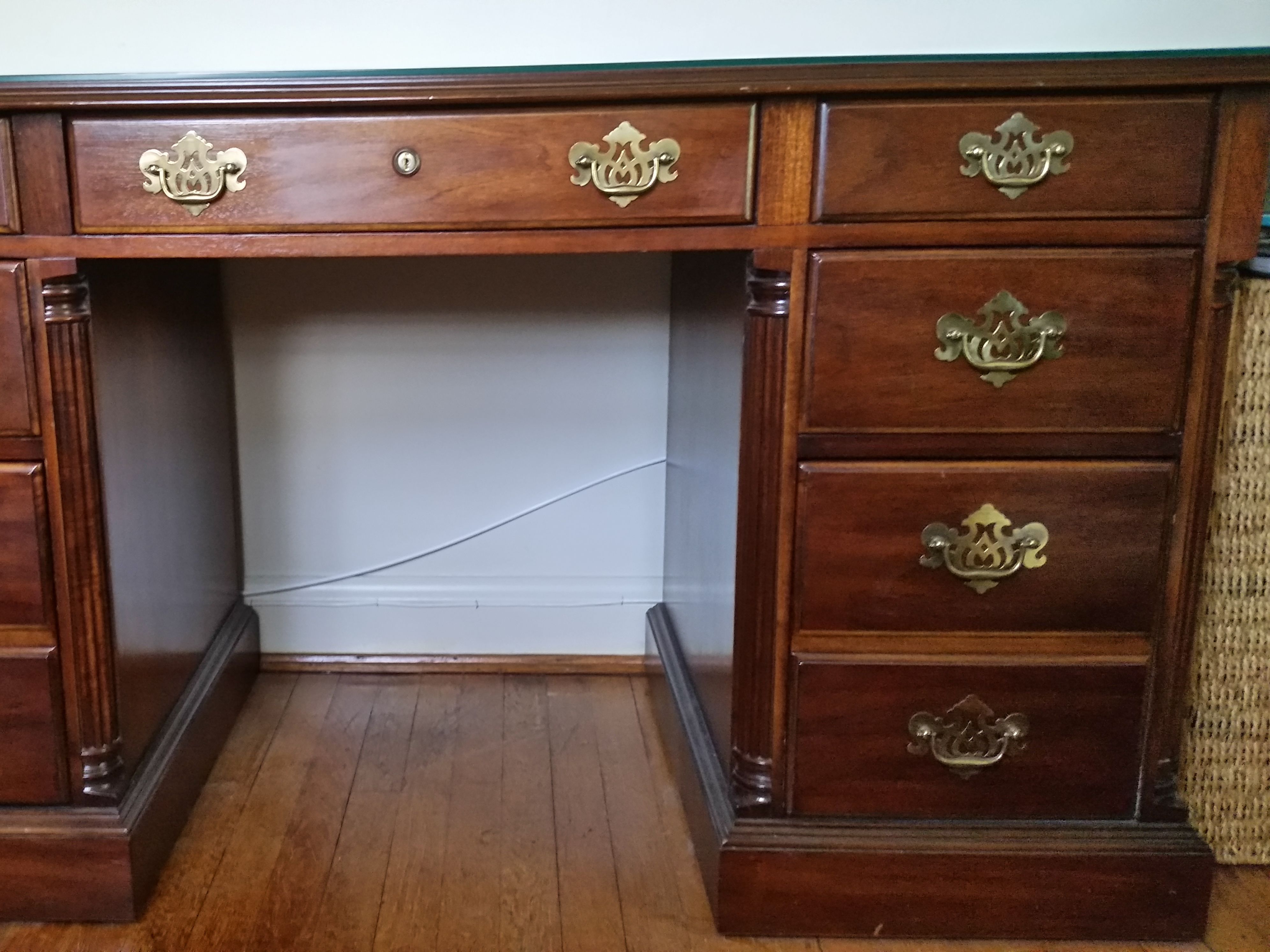 Vintage Hardwood National Mt Airy Executive Desk Apartment