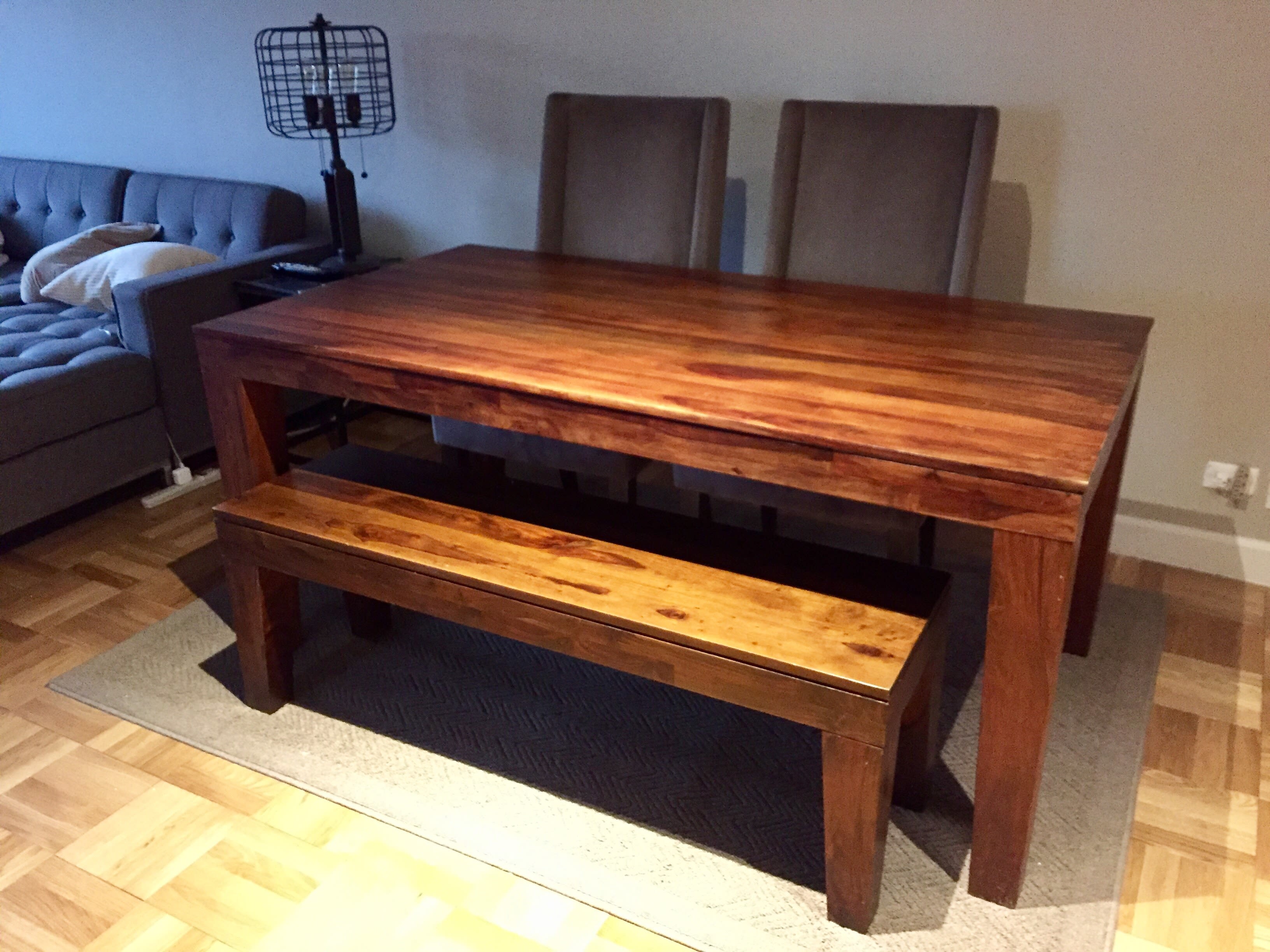 West Elm Carroll Farm Dining Table Bench Chairs Apartment