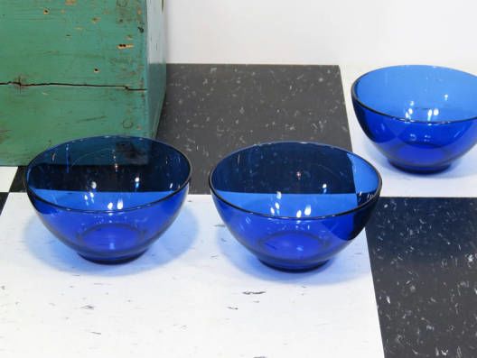 3 Arcoroc Cobalt Blue Glass Cereal Bowls Apartment Therapy S Bazaar