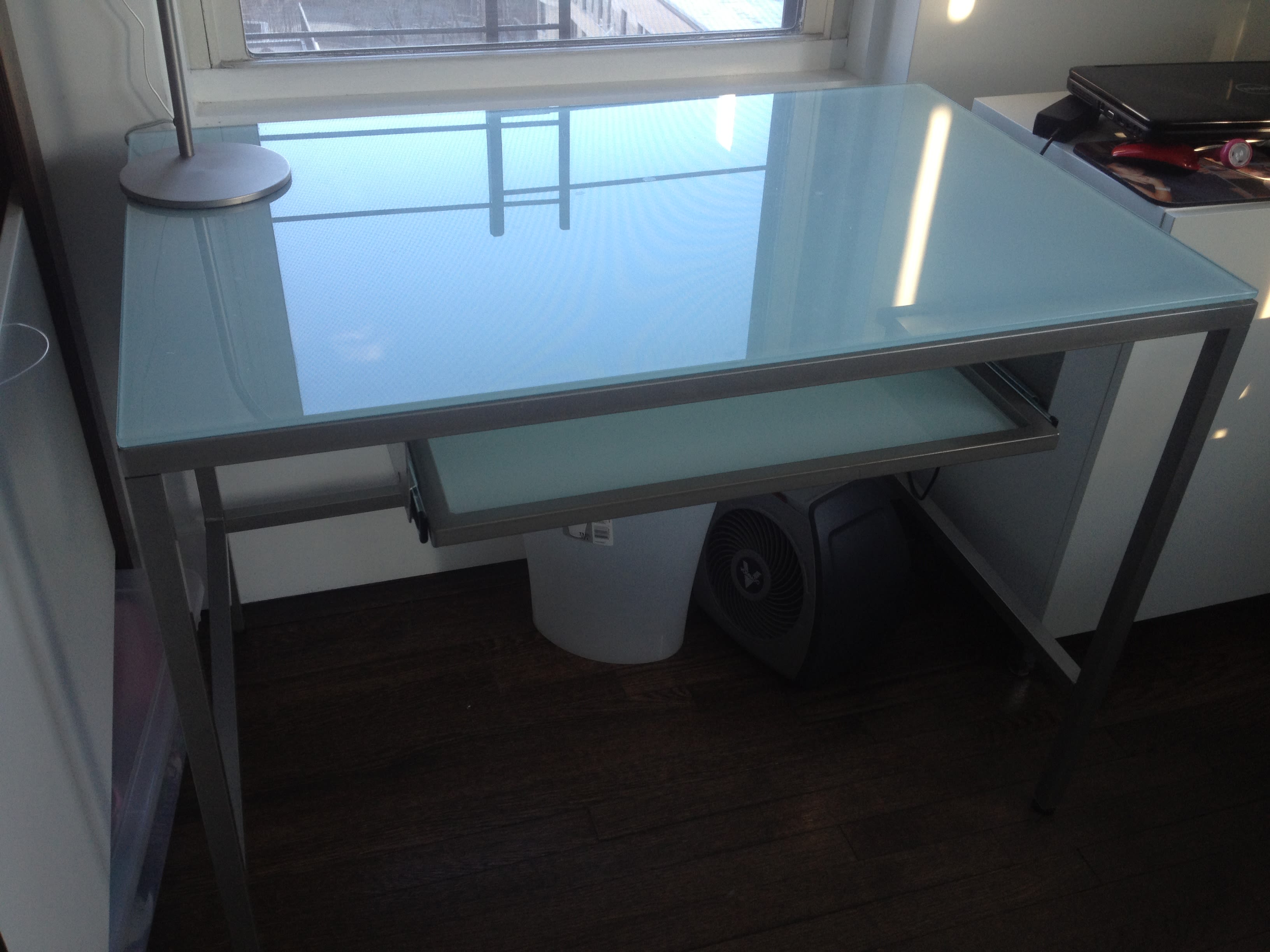 Cb2 Trig Glass And Steel Desk Apartment Therapy S Bazaar