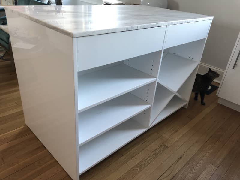 Kitchen island - brand new CB2 marble-topped - Apartment ...