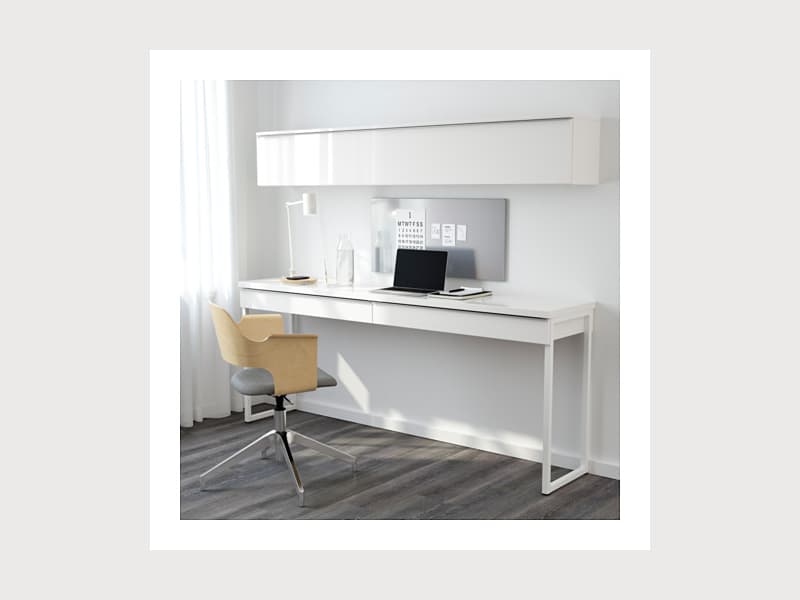 Besta Burs Wide High Gloss White Desk Apartment Therapy S Bazaar